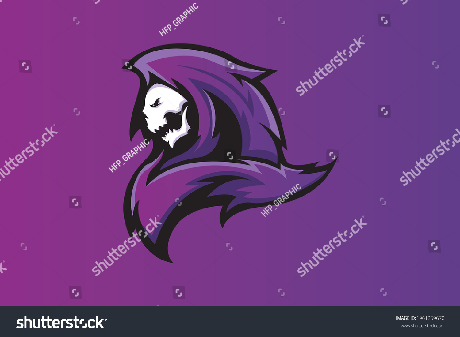 Grim Mascot Logo Vector Illustration Stock Vector (Royalty Free ...