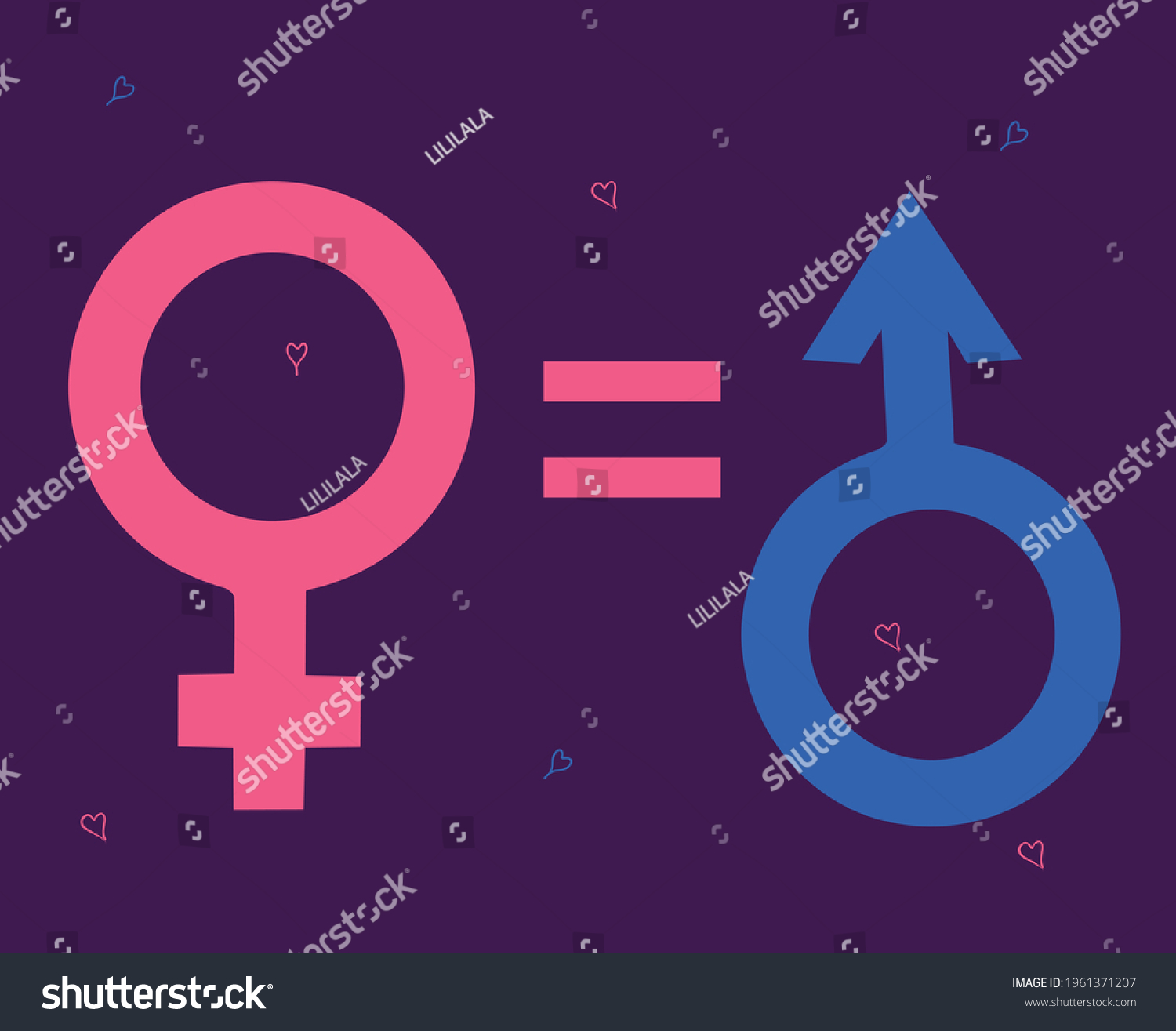 Gender Symbols Male Female Compatibility Icon Stock Vector Royalty