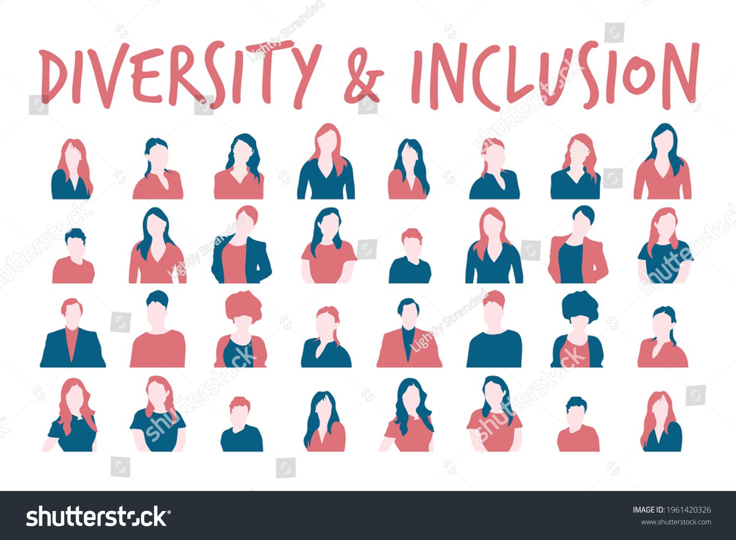 Diversity Inclusion Banner United People Togetherness Stock Vector 