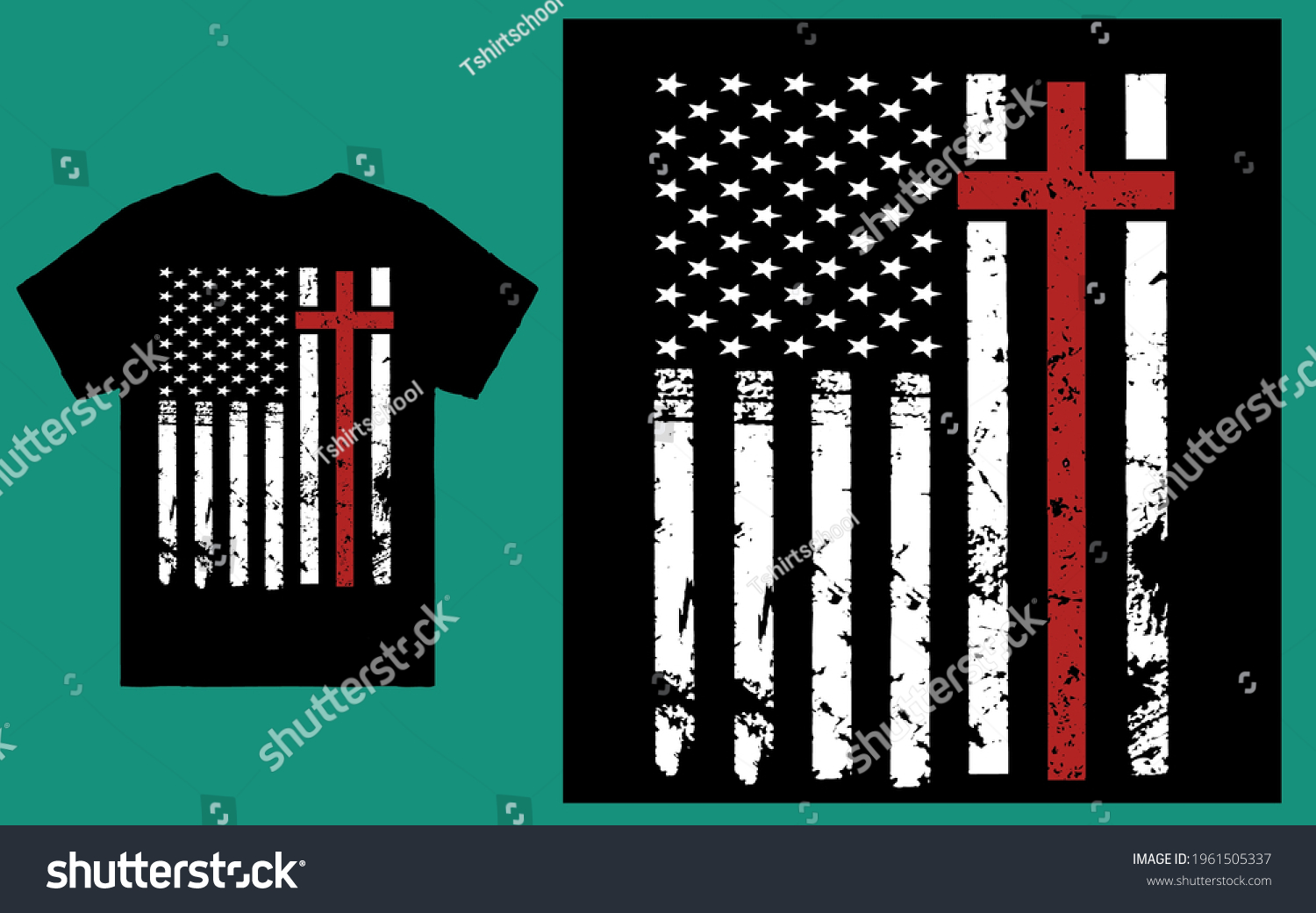 American Flag Cross T Shirt Design Stock Vector (Royalty Free ...