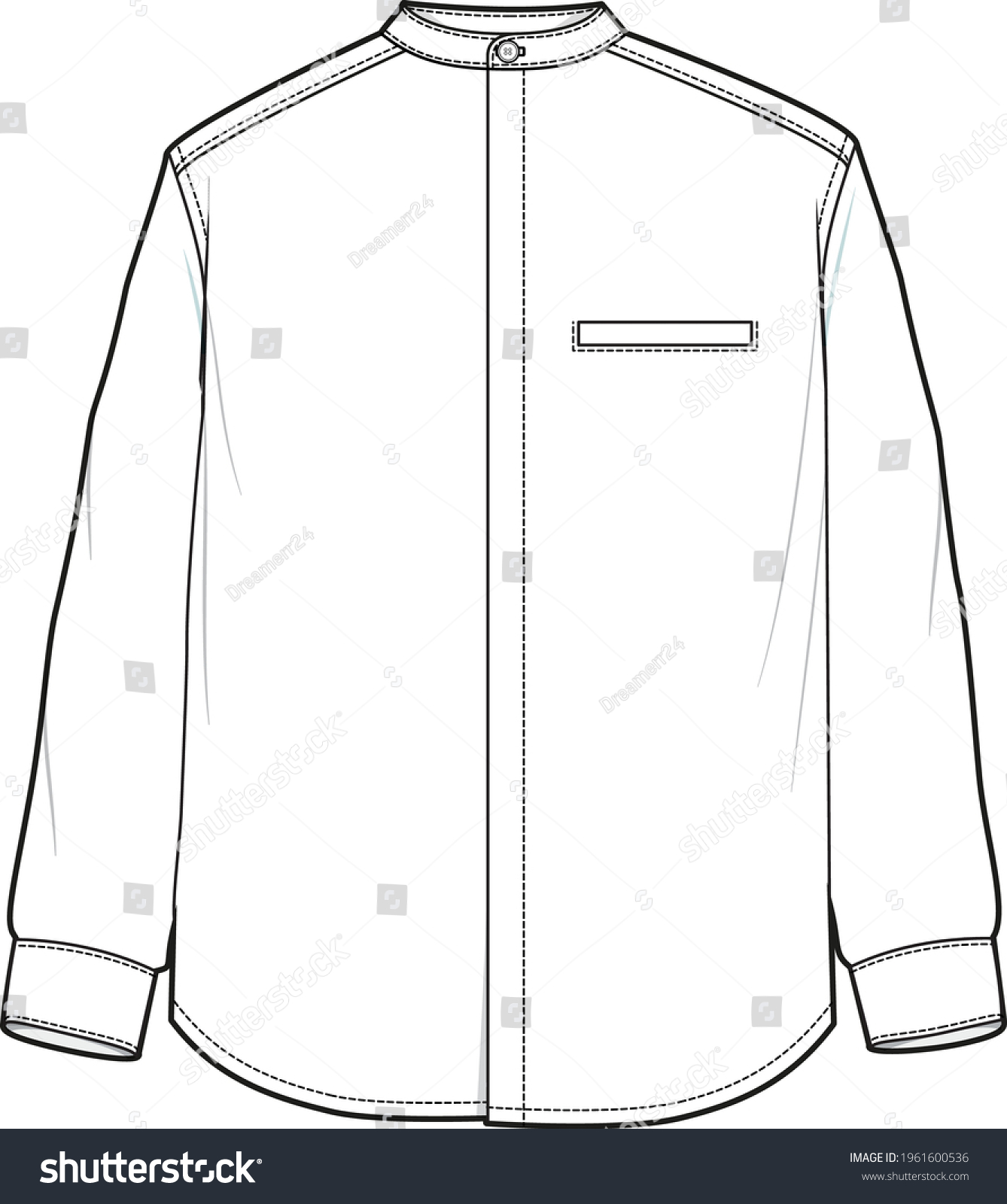 Mandarin Collar Full Sleeve Men Shirt Stock Vector (Royalty Free ...