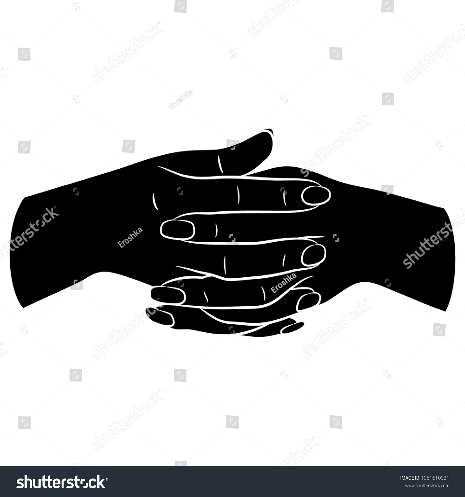 Two Locked Female Hands Intertwined Fingers Stock Vector (Royalty Free ...