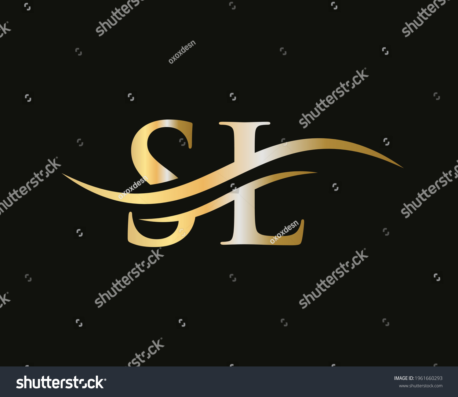 Sl Logo Design Business Company Identity: vector de stock (libre de ...