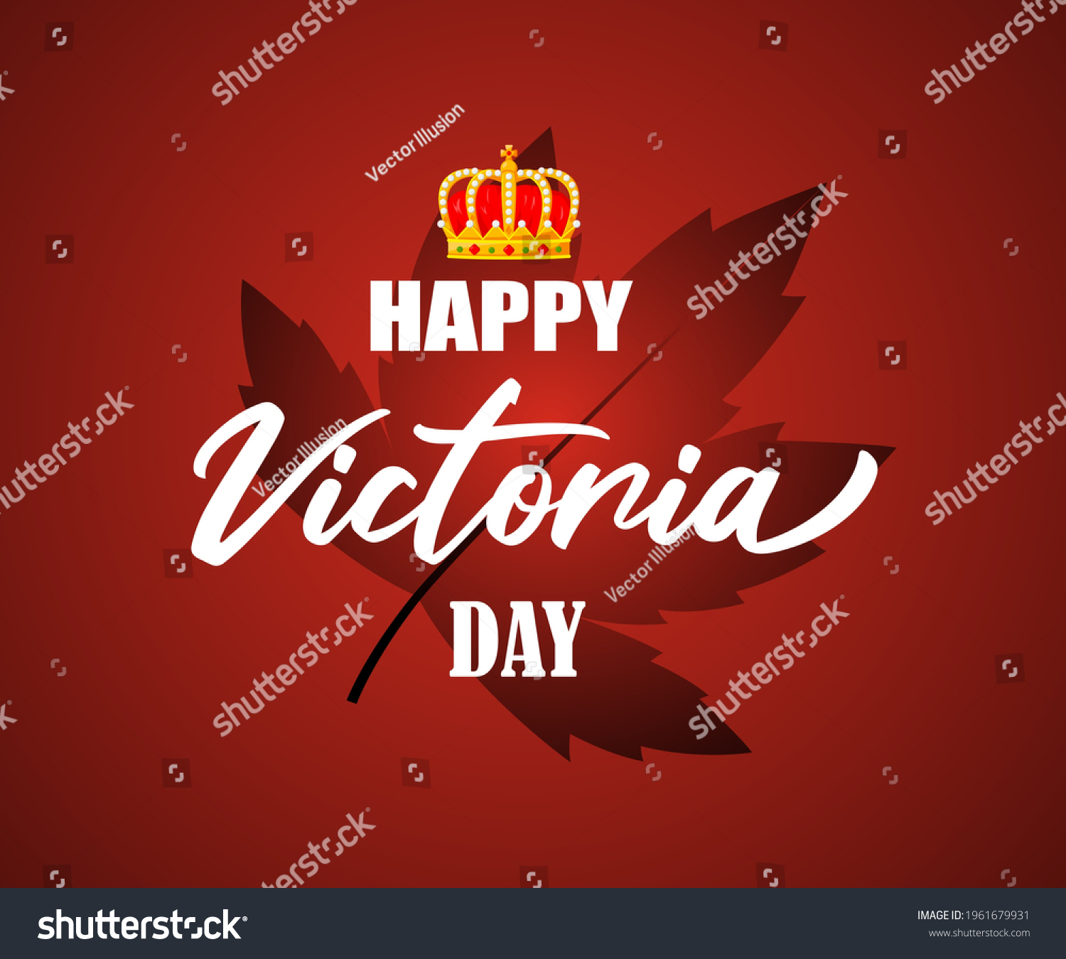 Vector Illustration Concept Greeting Happy Victoria Stock Vector ...