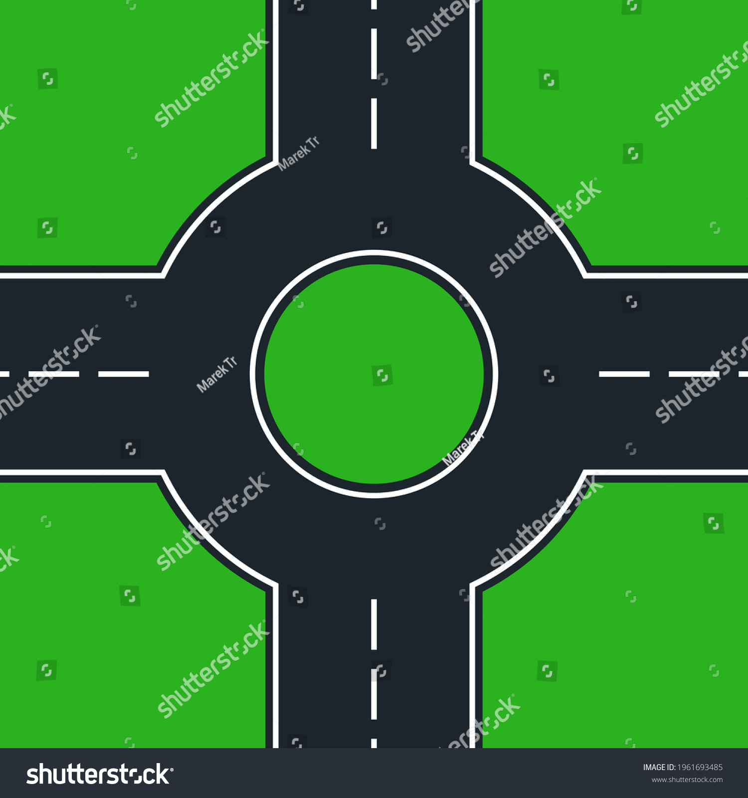 Simple Fourway Roundabout Vector Illustration Stock Vector (Royalty ...