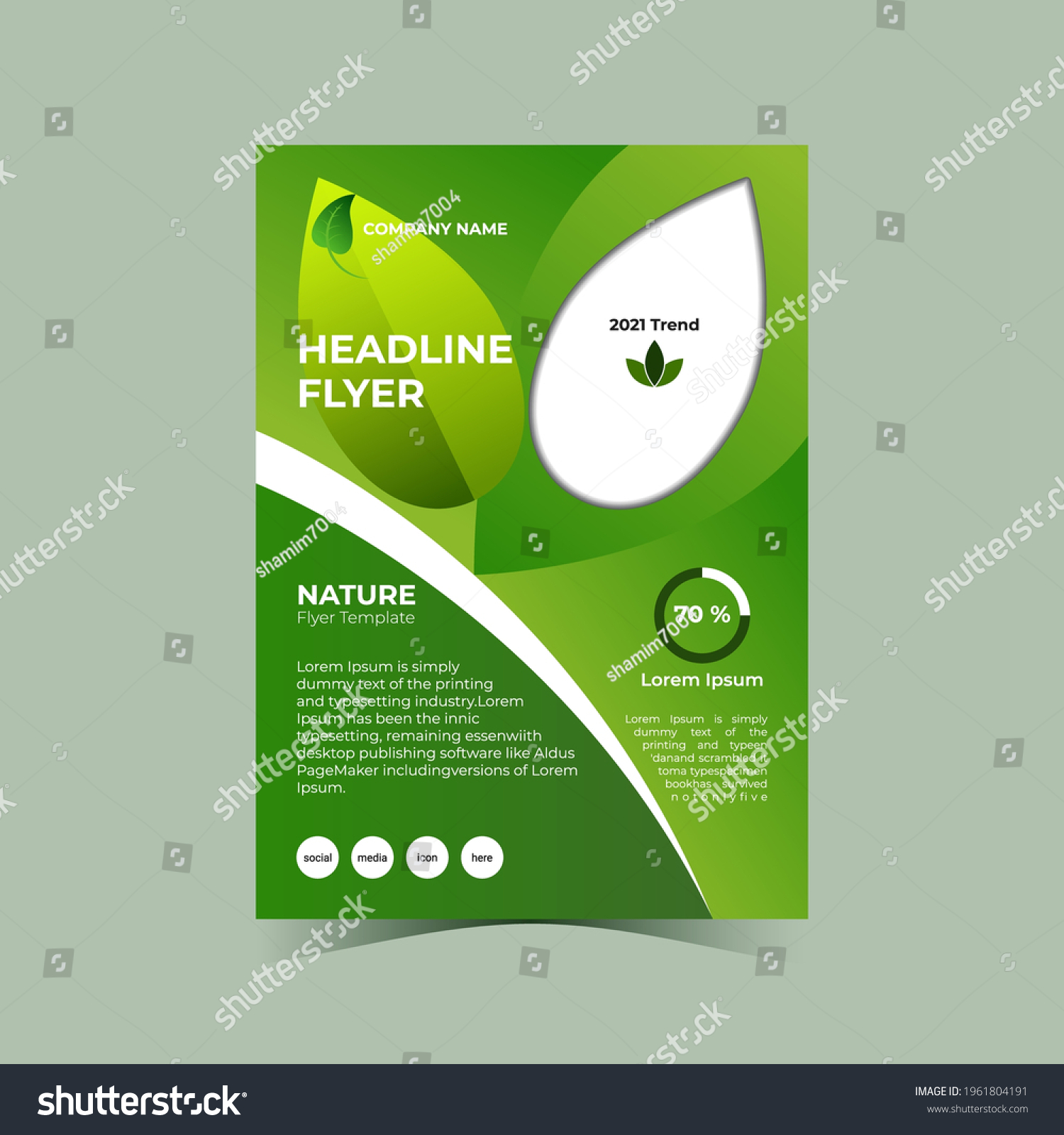 Natural Flyer Design Template Save Nature Stock Vector (Royalty Free ...