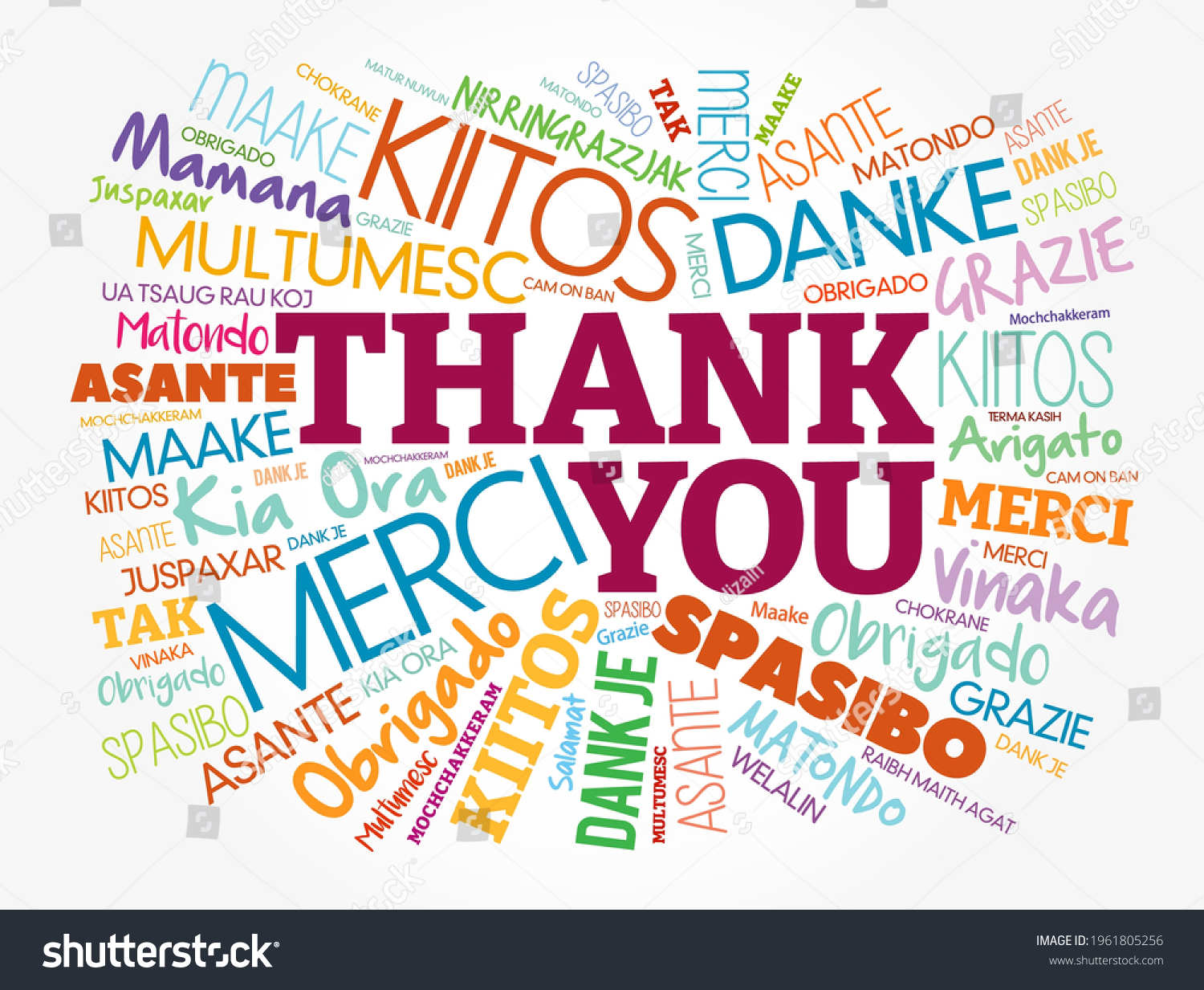 Thank You Word Cloud Different Languages Stock Vector (Royalty Free ...