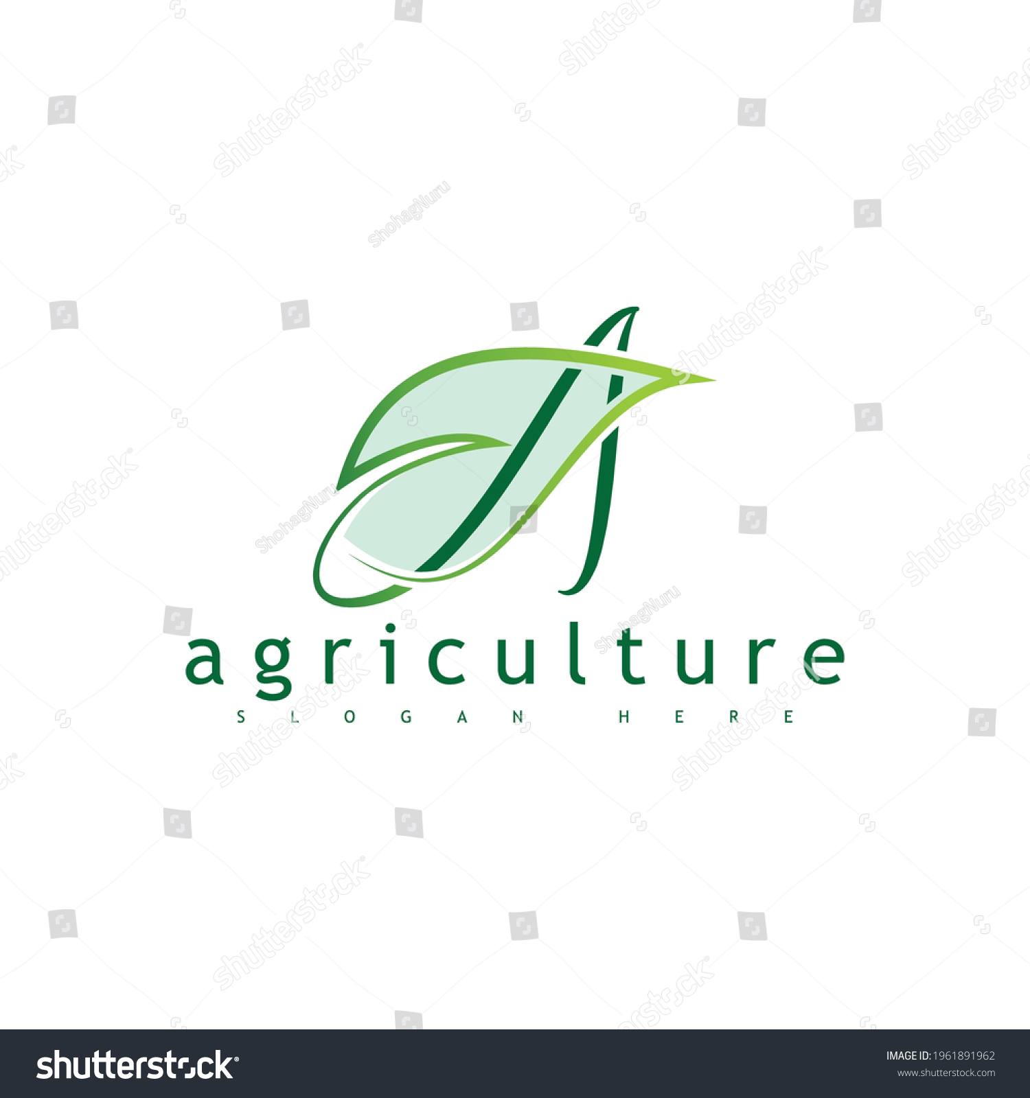 Agriculture Logo Design Template Alphabet Letter Stock Vector (Royalty ...