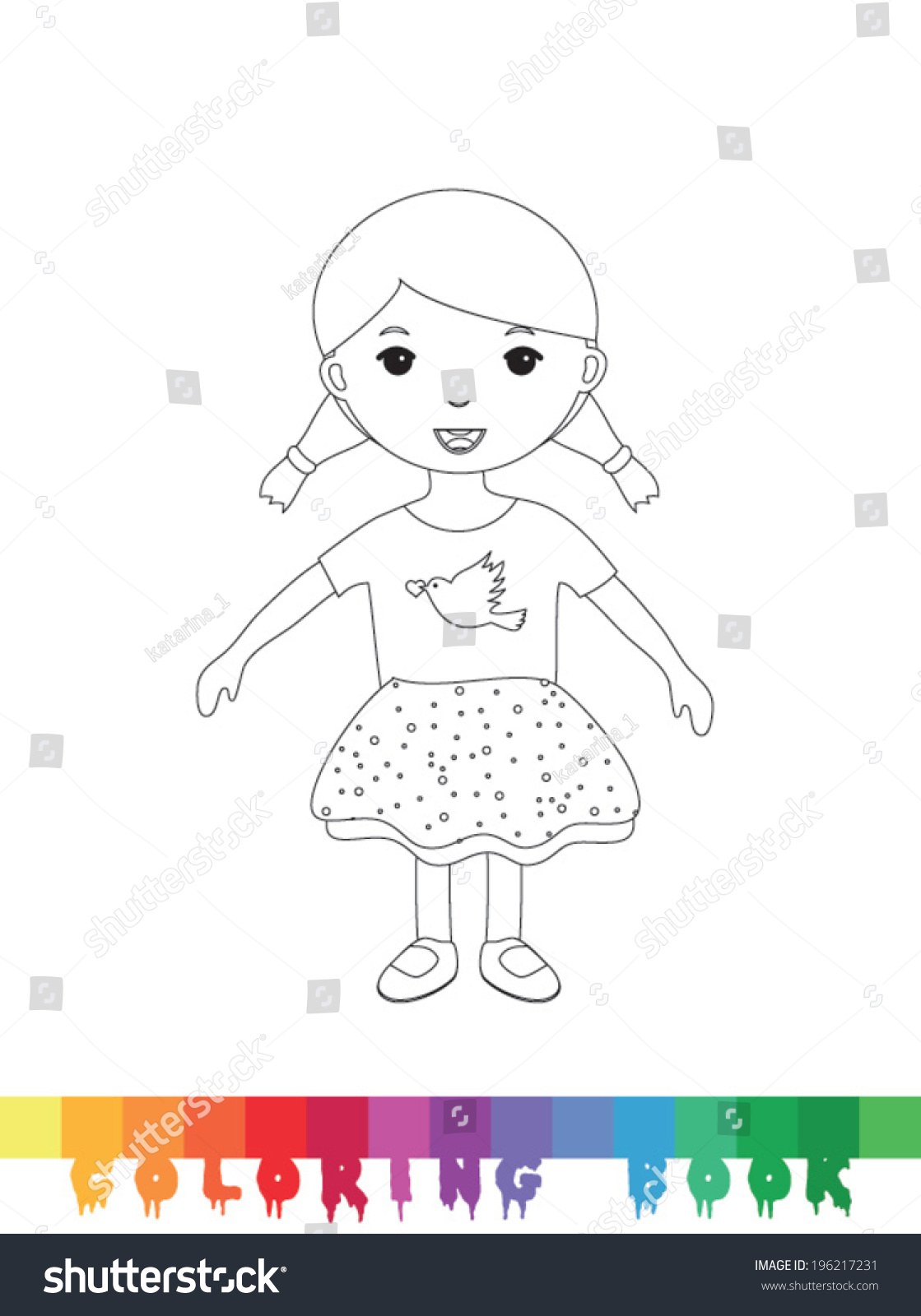 Coloring Book Kid Vector Illustration Stock Vector (Royalty Free ...