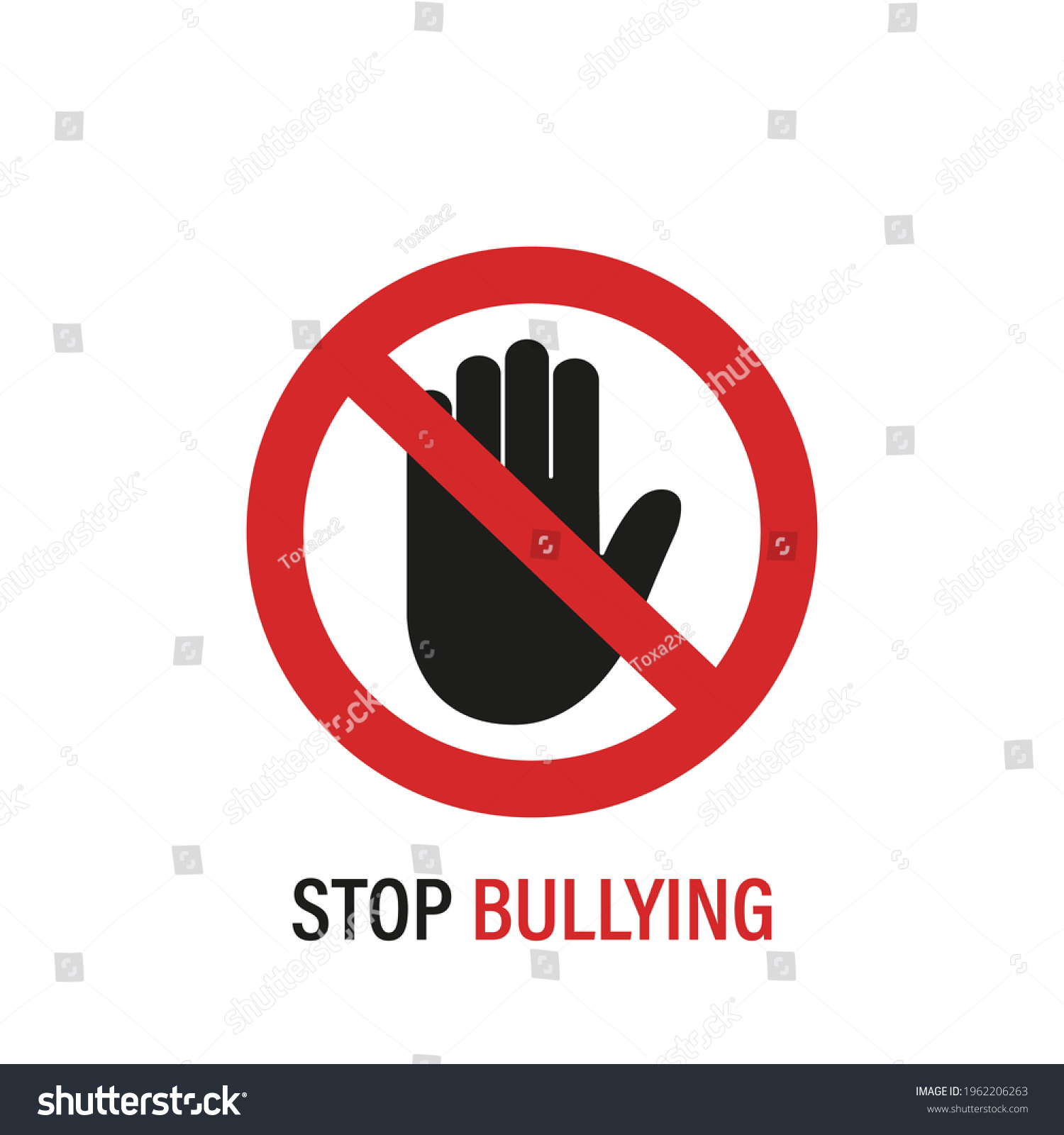 Stop Bullying Sign Stop Bullying Child Stock Vector (Royalty Free ...