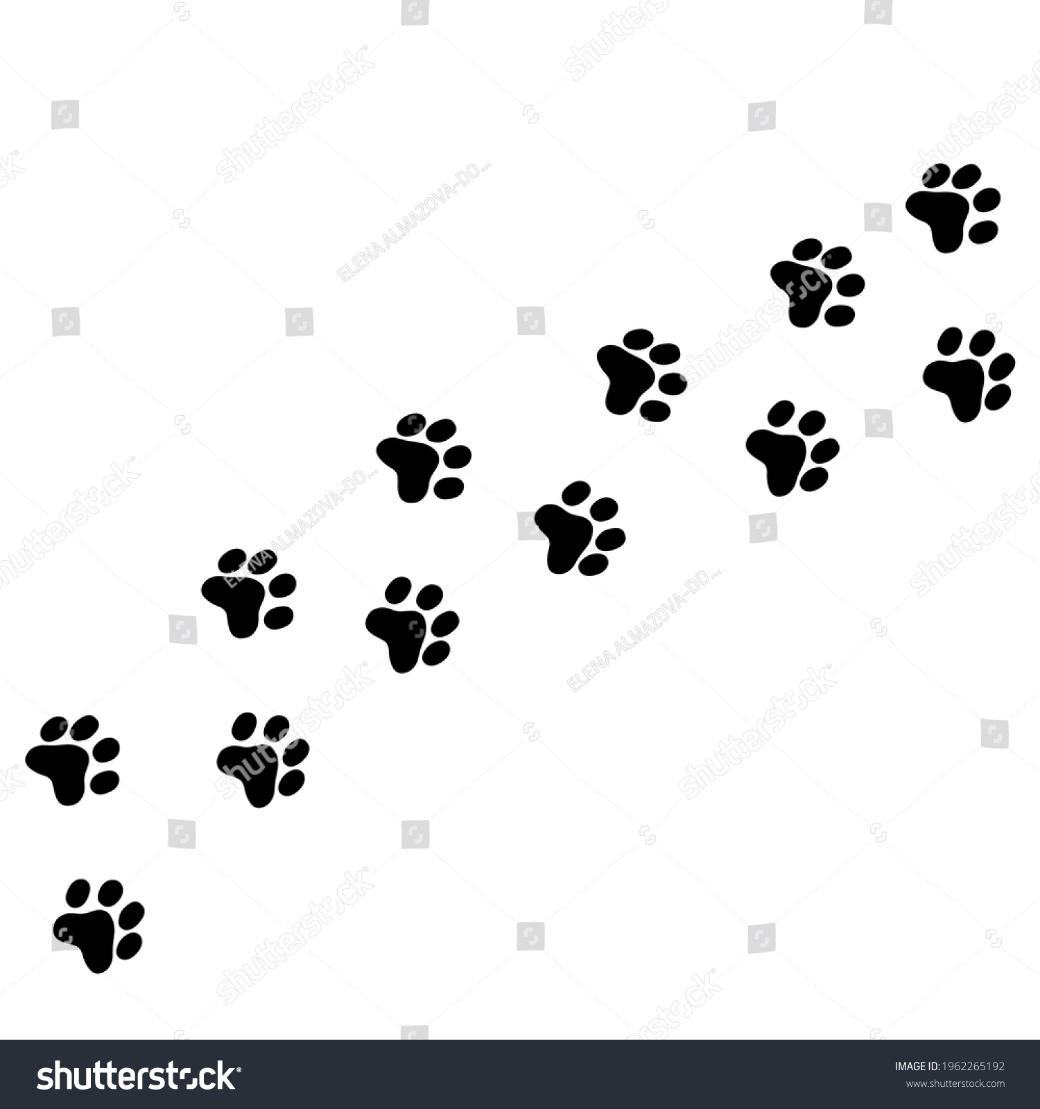 Animal Tracks Footprint Puppy Trace Steps Stock Vector (Royalty Free ...