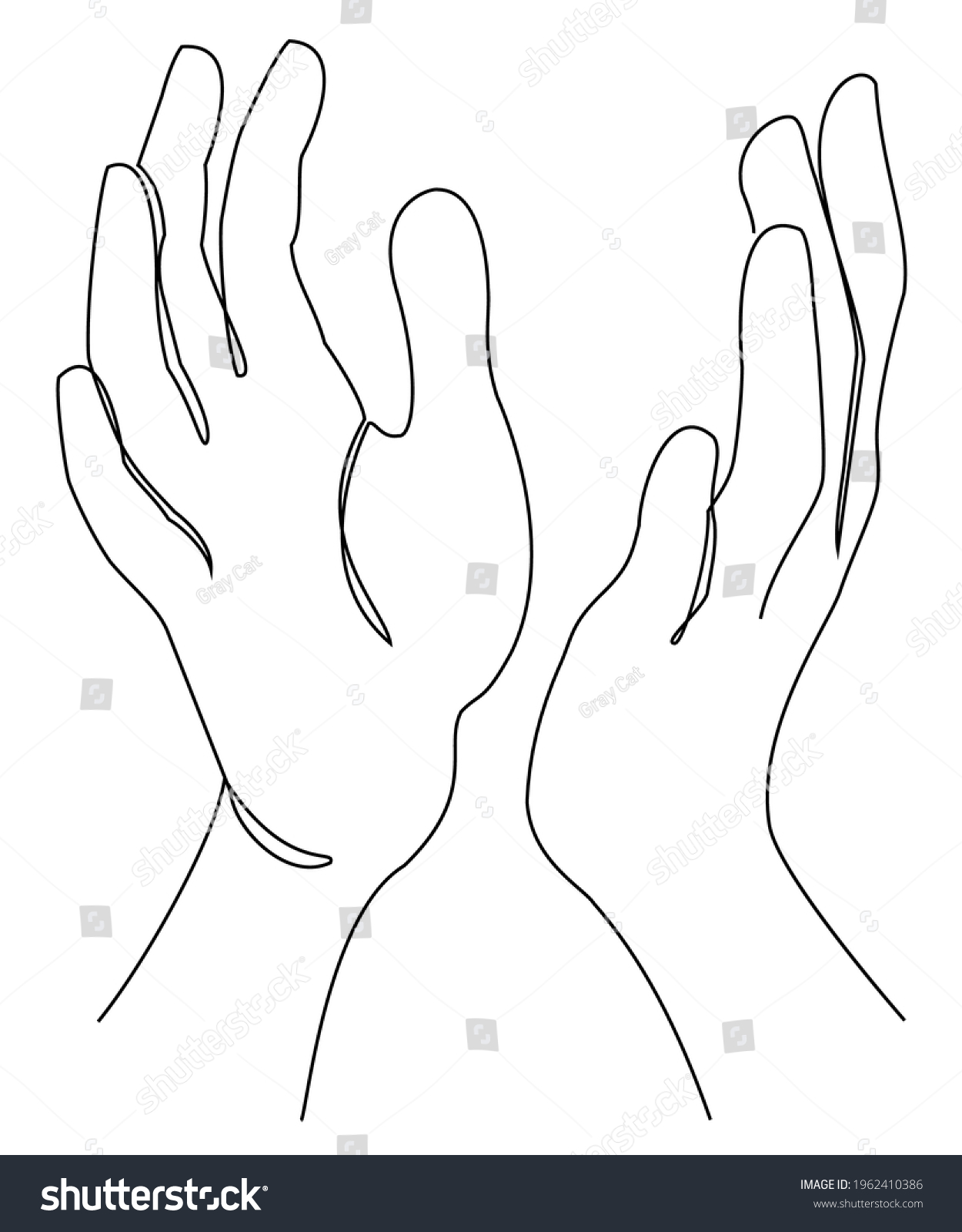 Silhouettes Human Hands Applause Modern One Stock Vector (Royalty Free ...