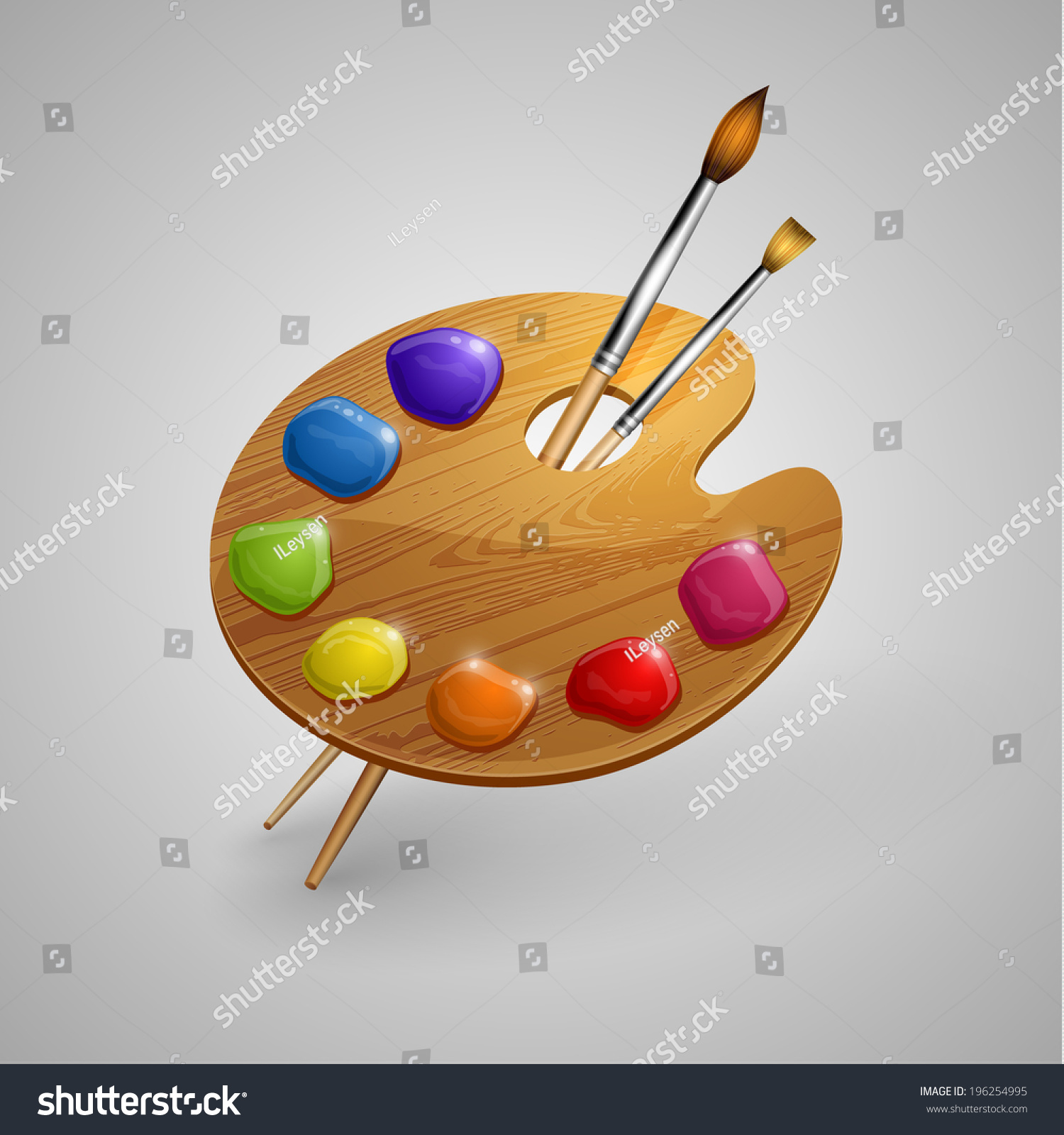 Art Palette Brushes Paints Eps Vector Stock Vector Royalty Free Shutterstock