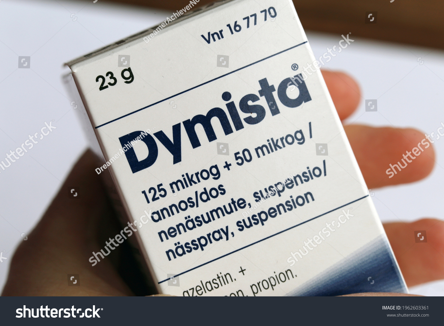 Dymista Nasal Spray 125 Micrograms Azelastine Stock Photo 1962603361 ...