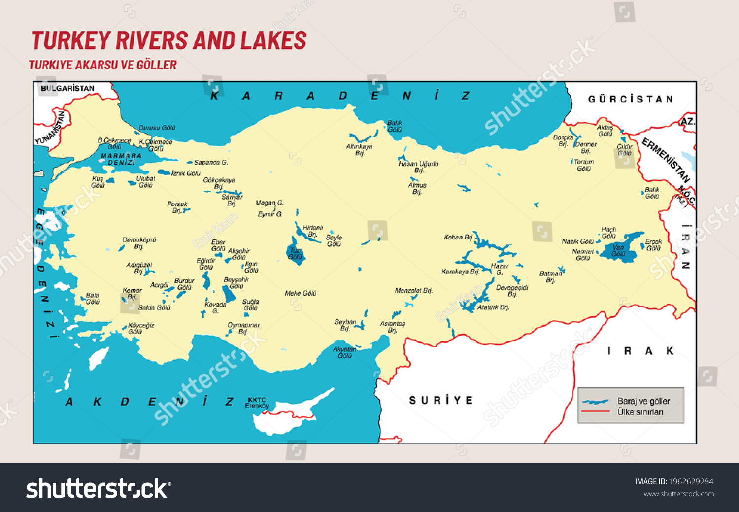 1 187 Im Genes De Turkey River Map Im Genes Fotos Y Vectores De   Stock Vector Turkey Economic Geography Map Map Of Turkey Streams And Lakes Rivers And Lakes 1962629284 