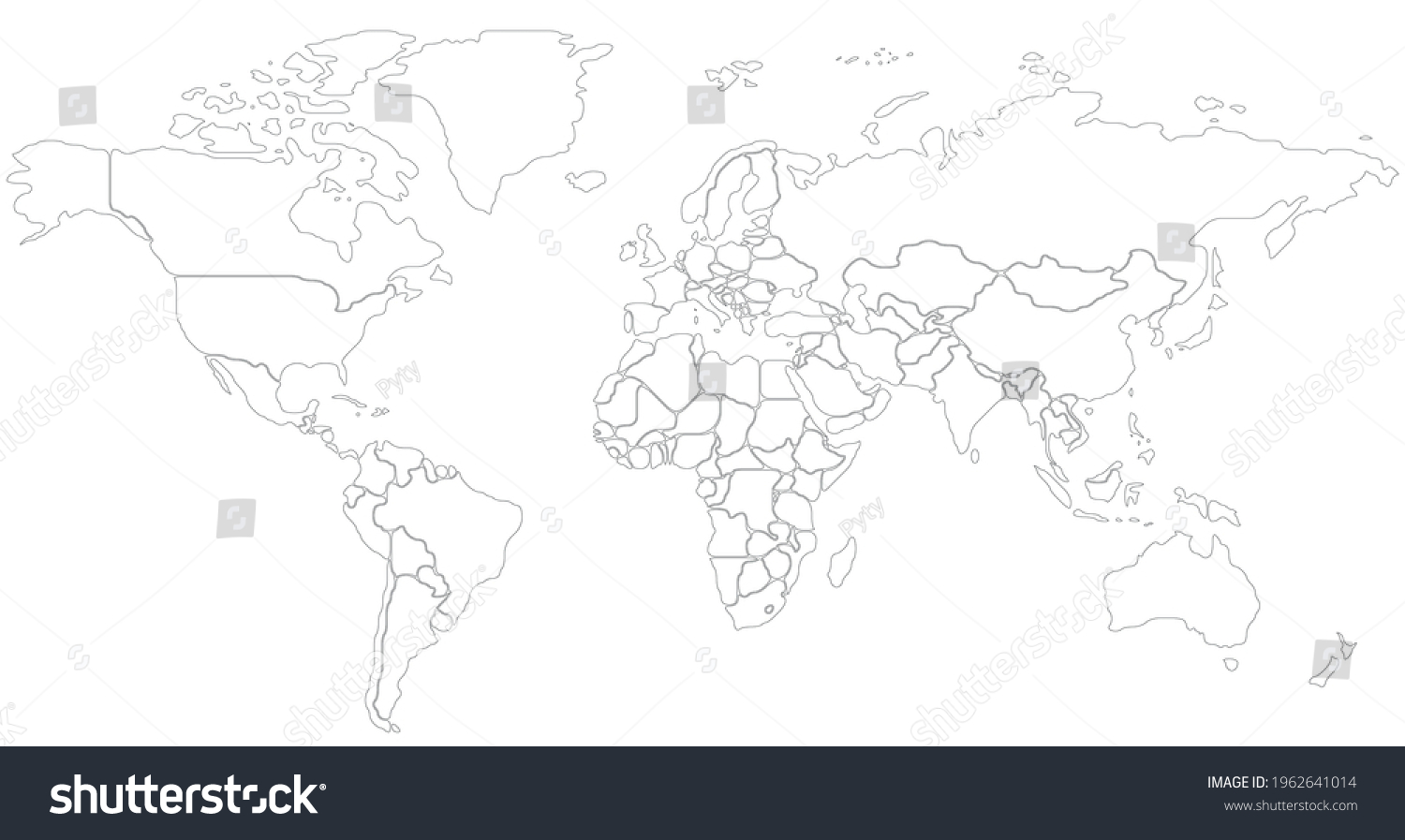 Simplified Smooth Border World Map Stock Vector (Royalty Free ...