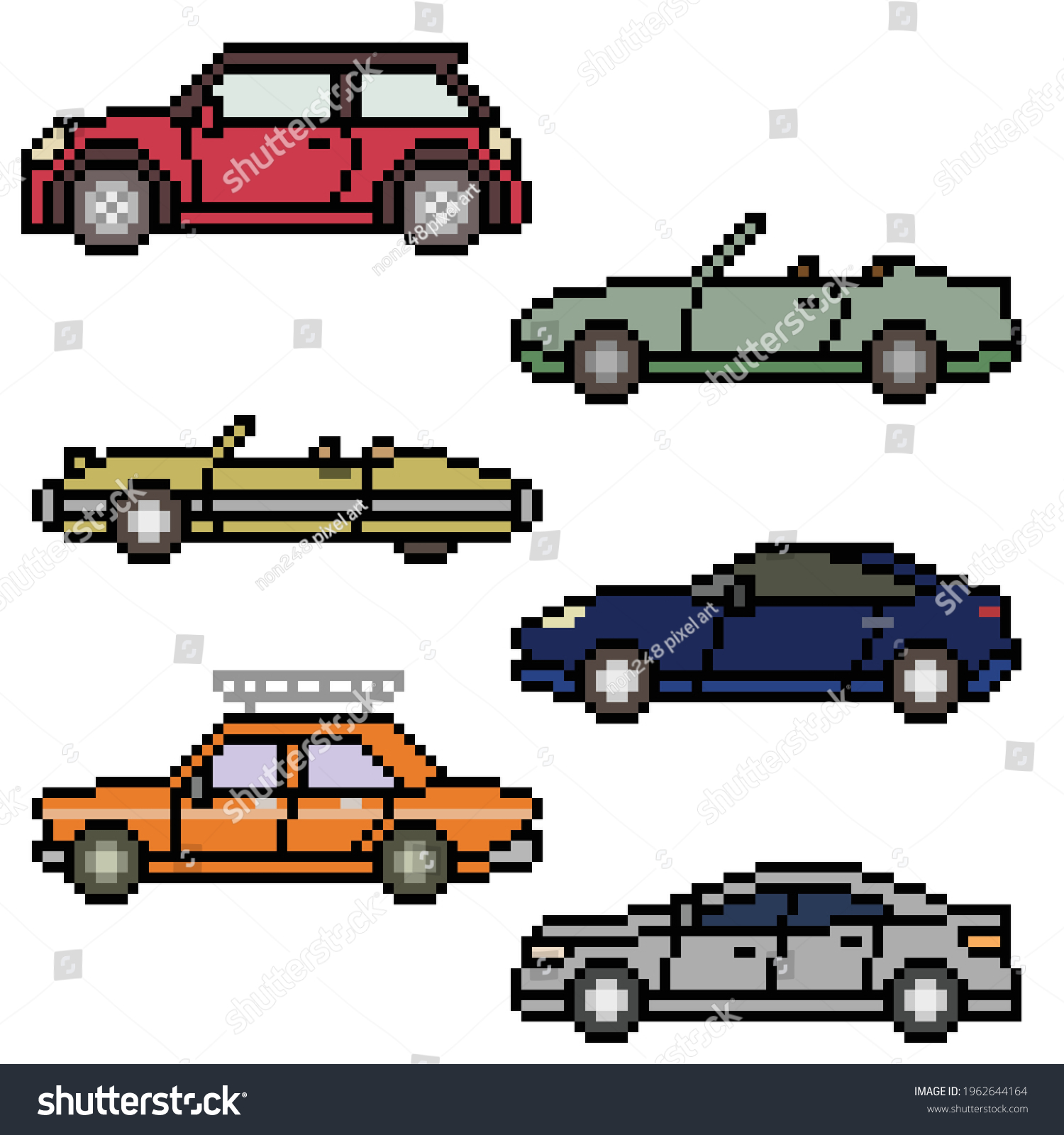 Pixel Art Various Car Side Stock Vector (Royalty Free) 1962644164 ...