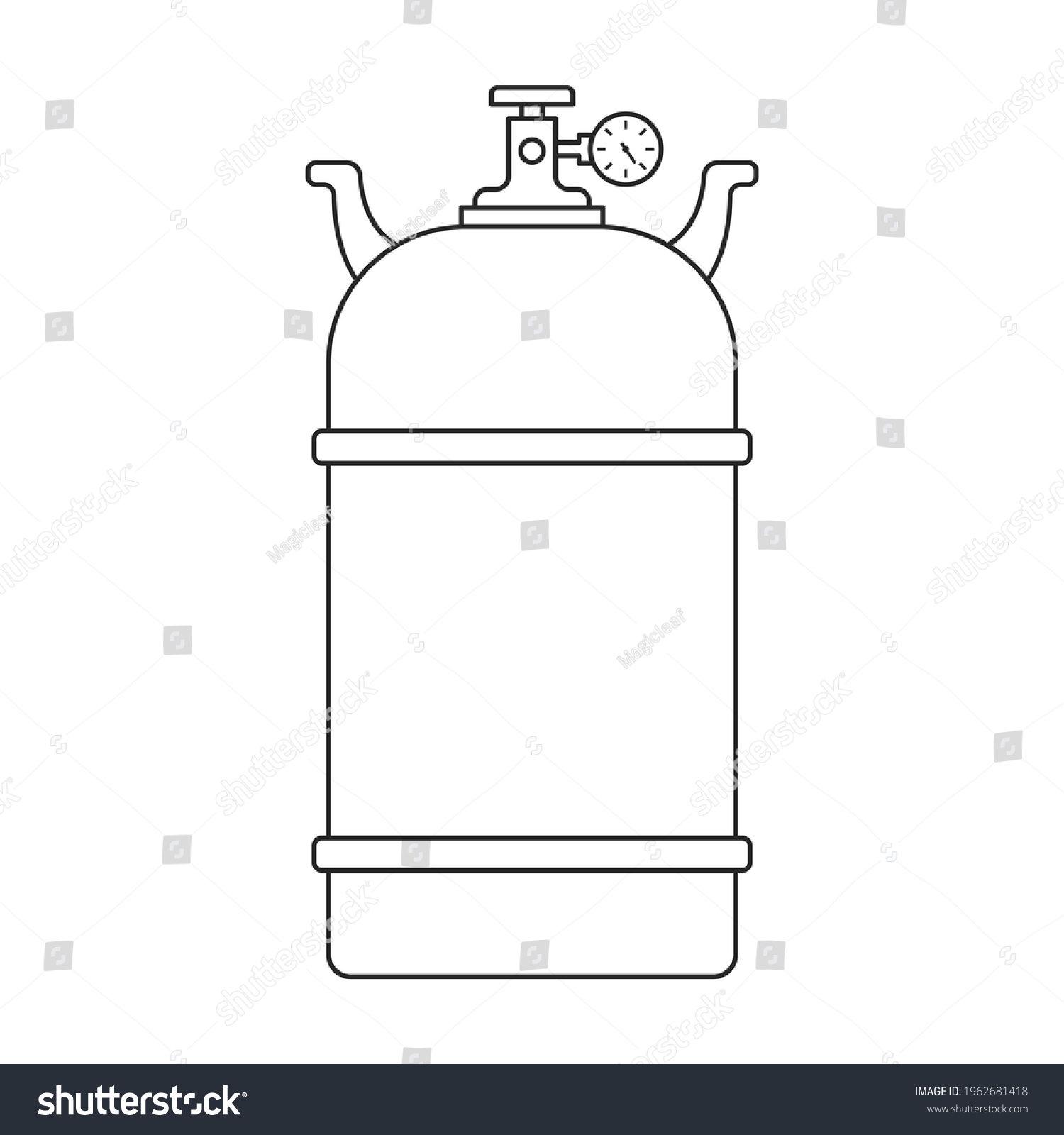 Gas Cylinder Vector Outline Icon Vector Stock Vector (Royalty Free ...