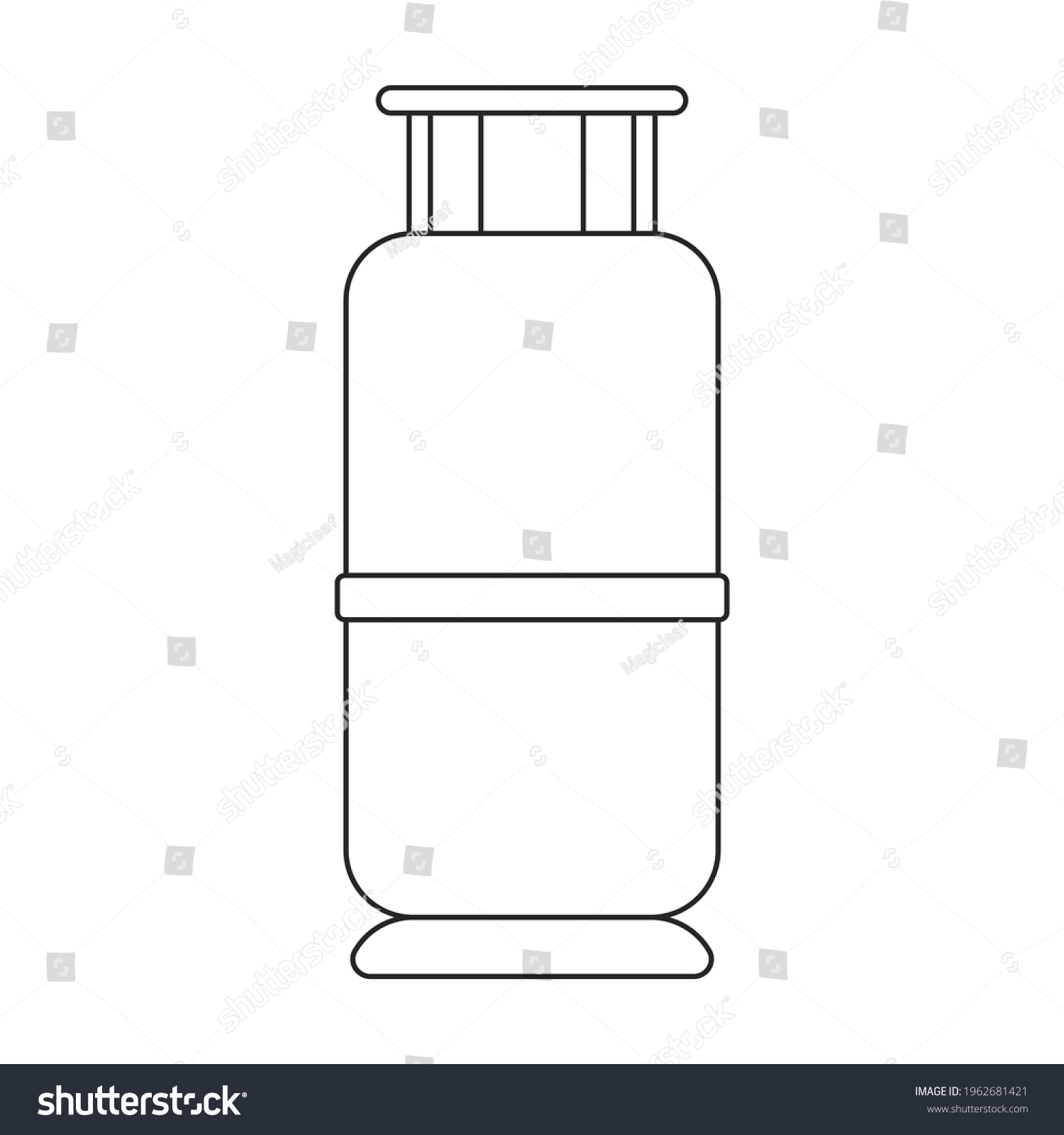 Gas Cylinder Vector Outline Icon Vector Stock Vector (Royalty Free ...