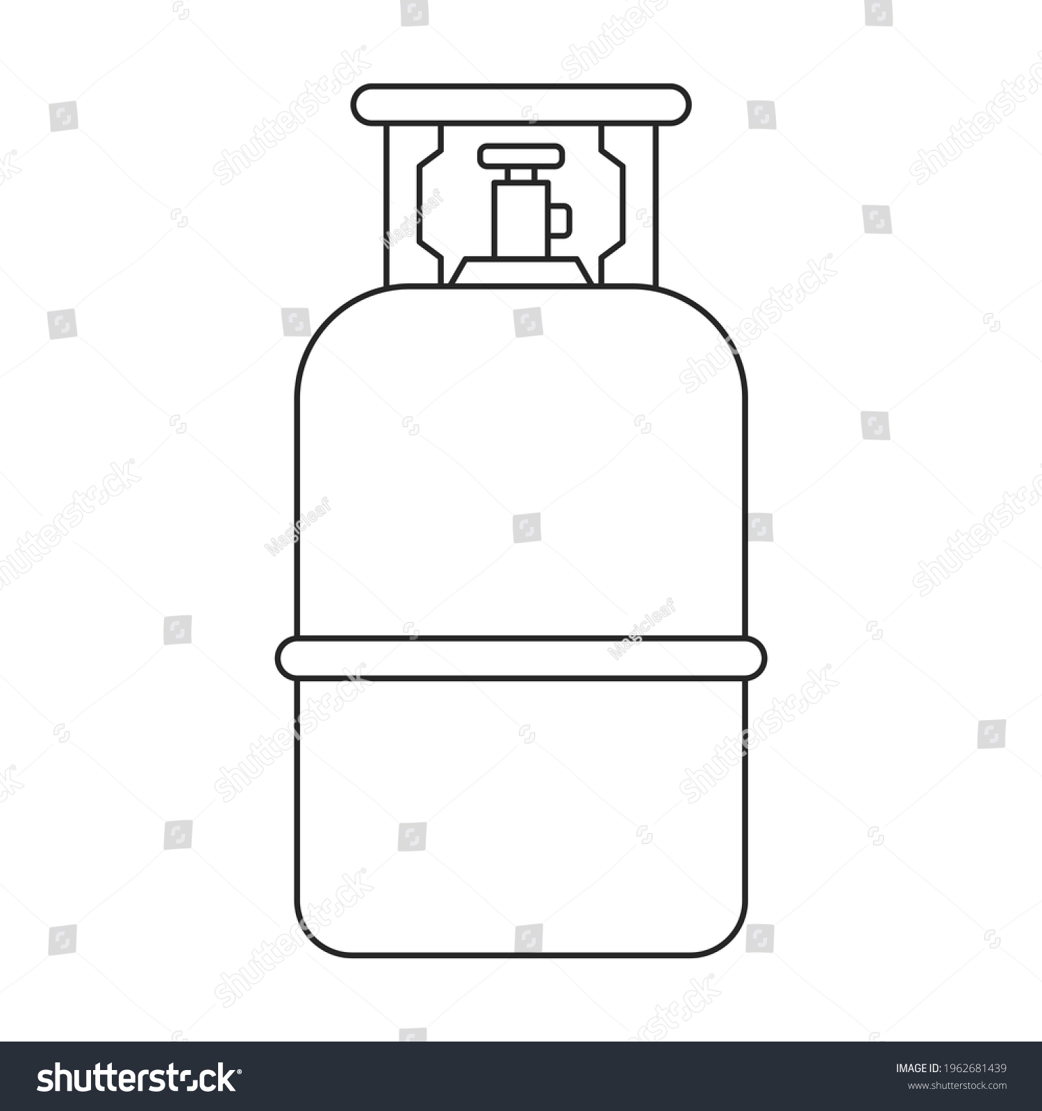 Gas Cylinder Vector Outline Icon Vector Stock Vector (Royalty Free ...