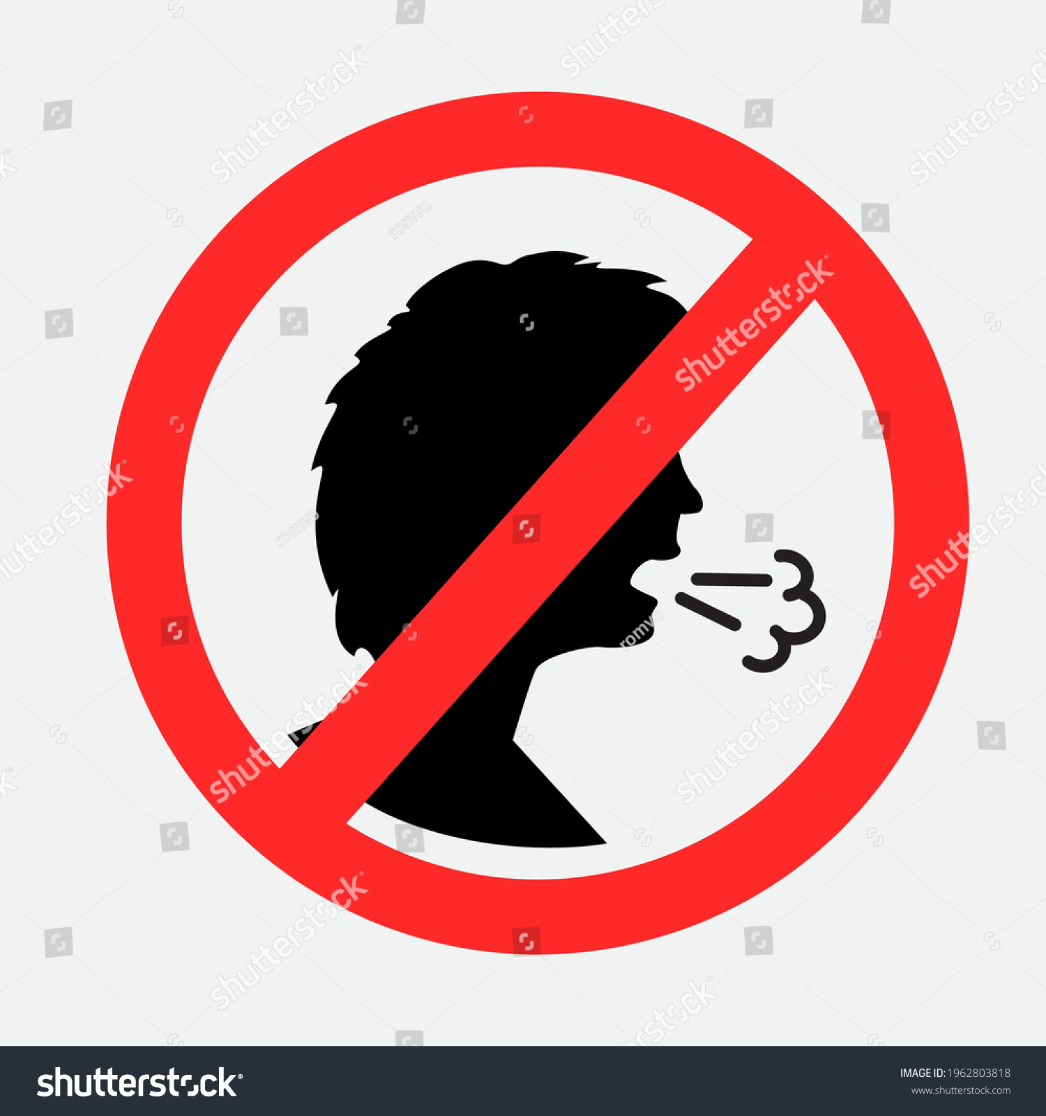 Do Not Cough Sneeze Symbol Isolated Stock Vector (Royalty Free ...