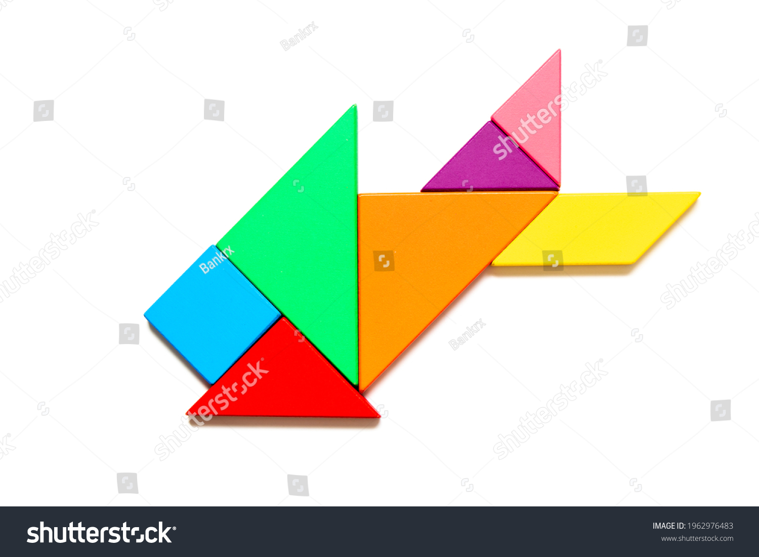 Color Tangram Puzzle Fish Shape On Stock Photo 1962976483 | Shutterstock