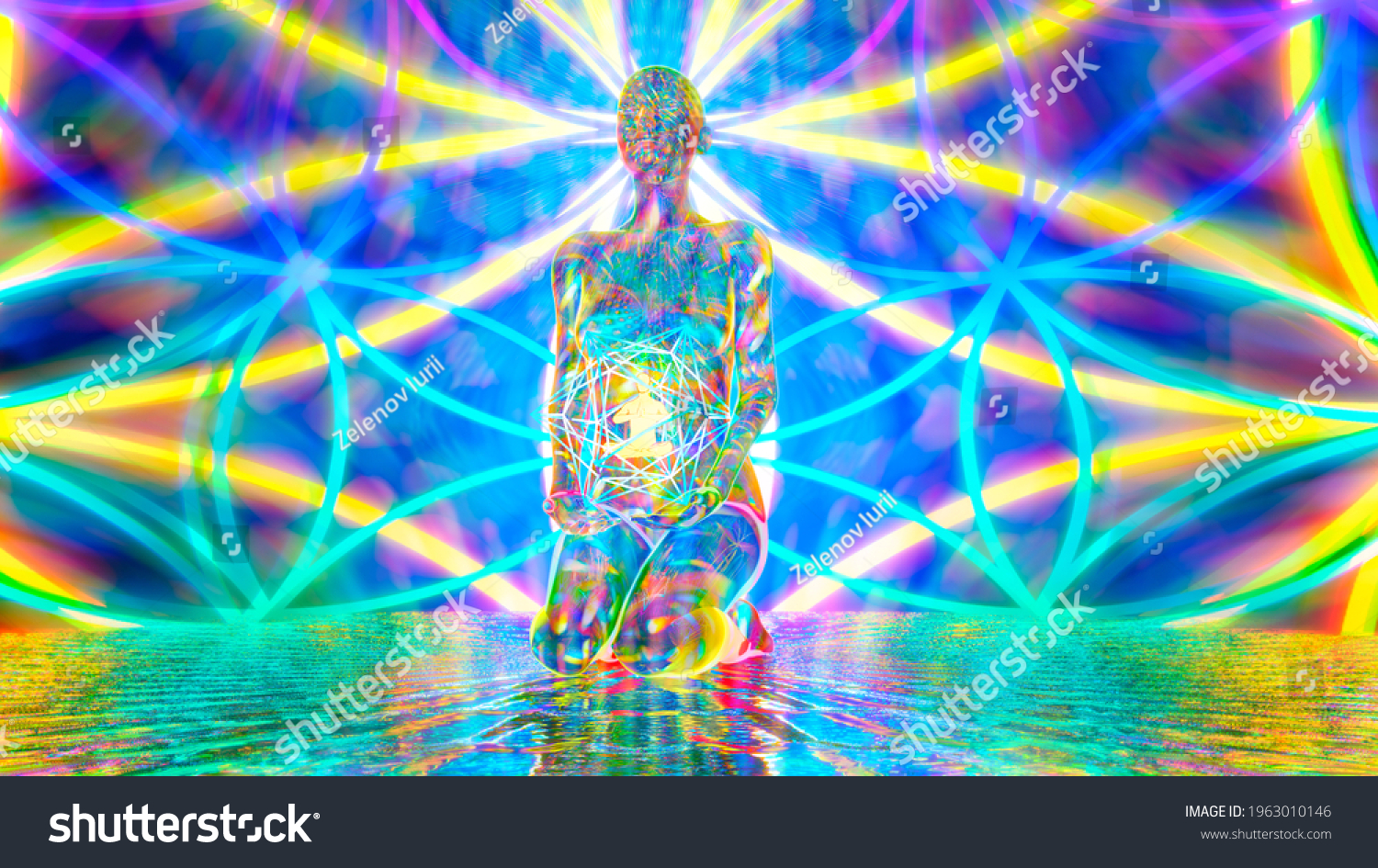 3d Illustration Sacred Energy Universe Surrounds Stock Illustration ...