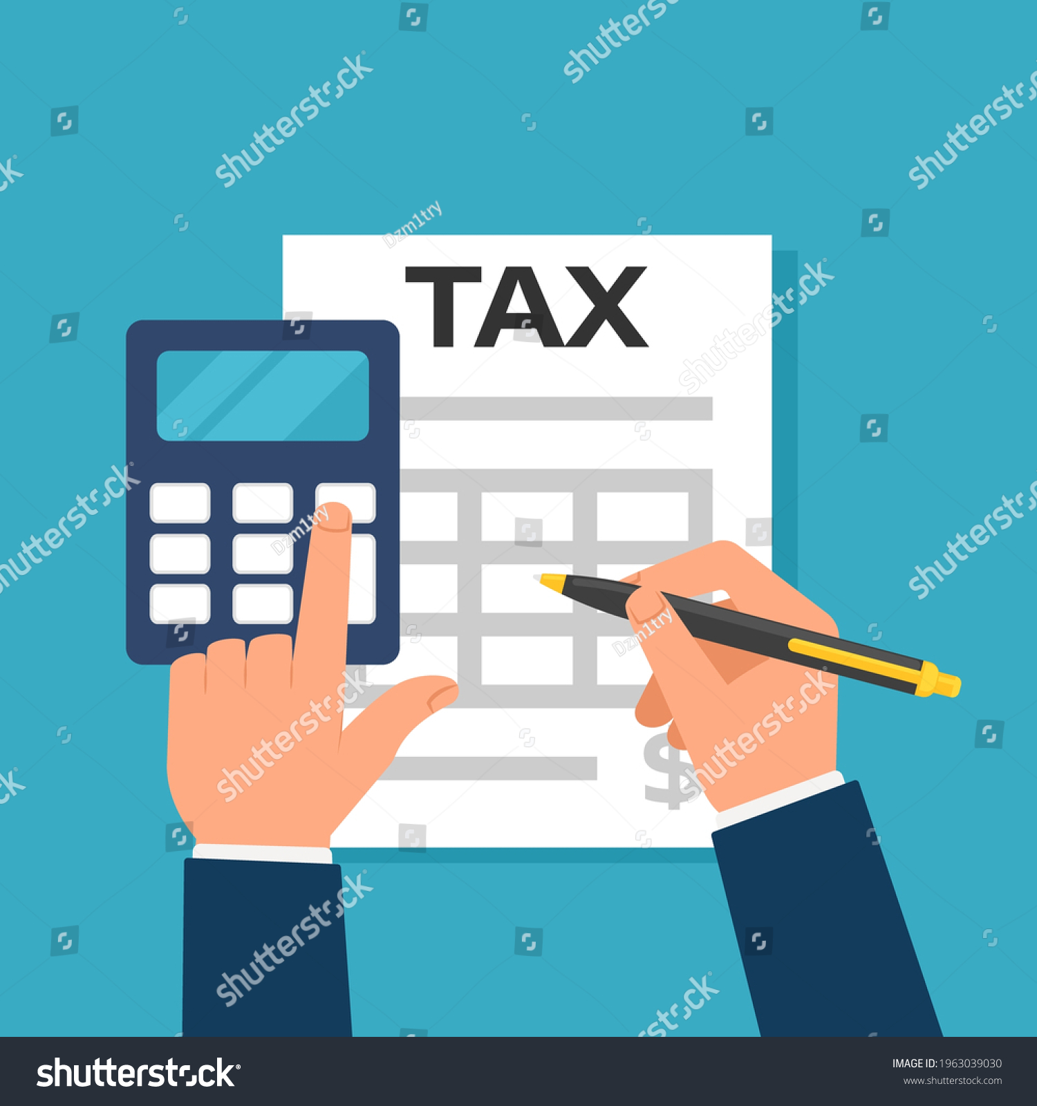 Tax Calculating Illustration Clipart Image Stock Vector (Royalty Free ...