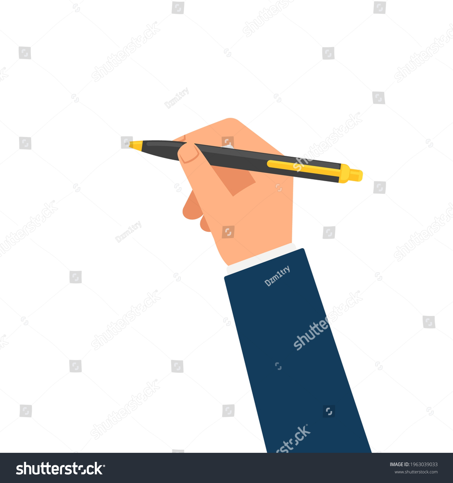 Hand Holding Pen Clipart Image Stock Vector (Royalty Free) 1963039033 ...