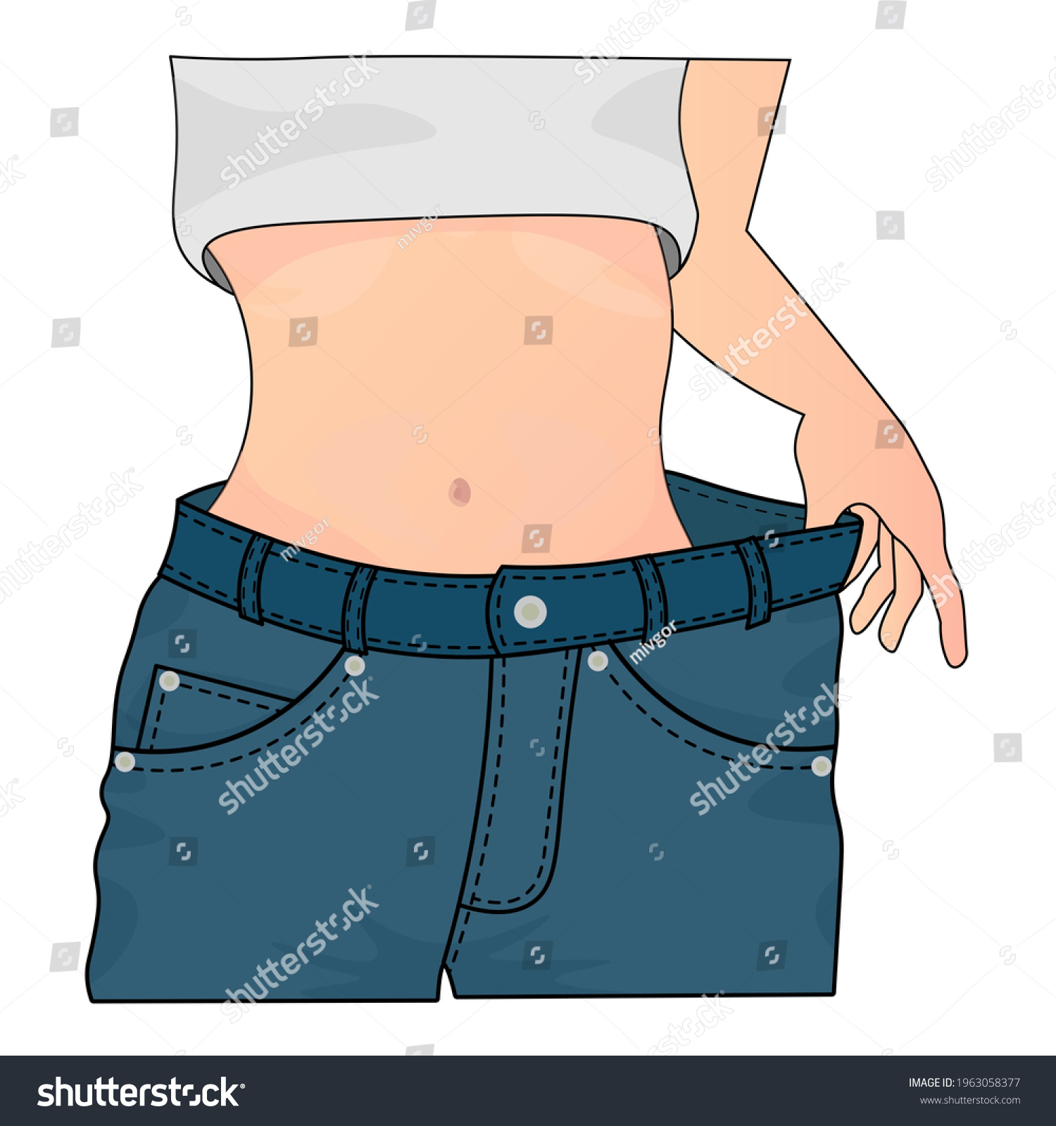 Womans Body After Weight Loss On Stock Vector Royalty Free Shutterstock