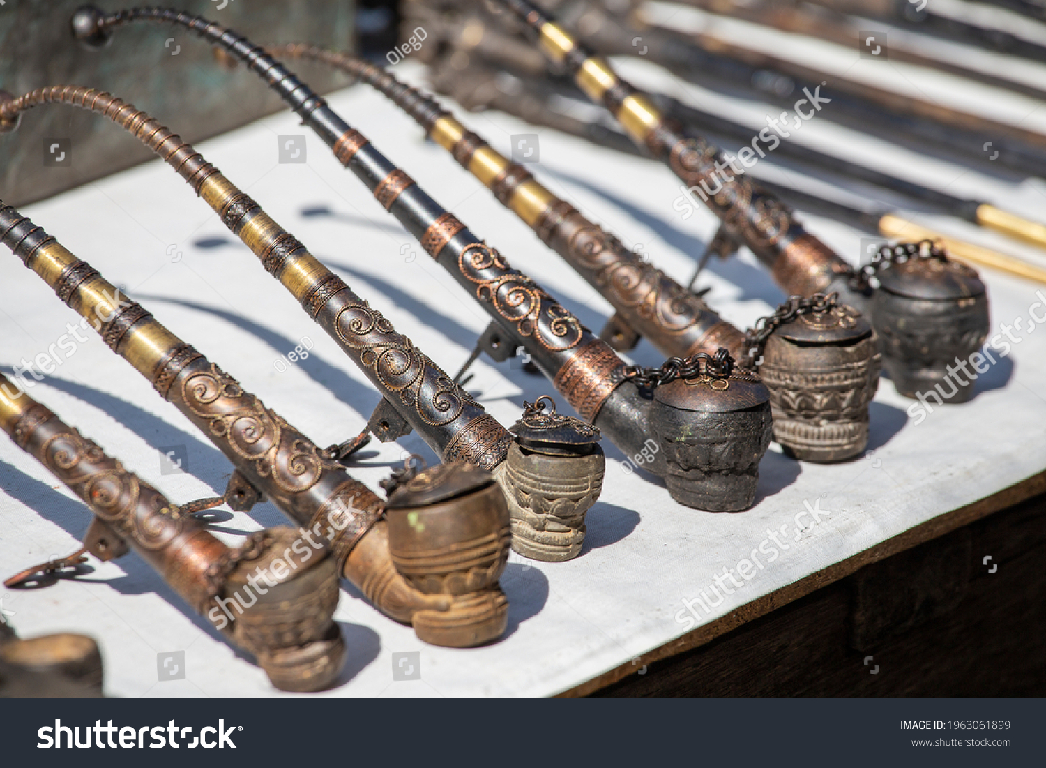 Handmade Decorative Smoking Pipes Opium Other Stock Photo 1963061899 ...