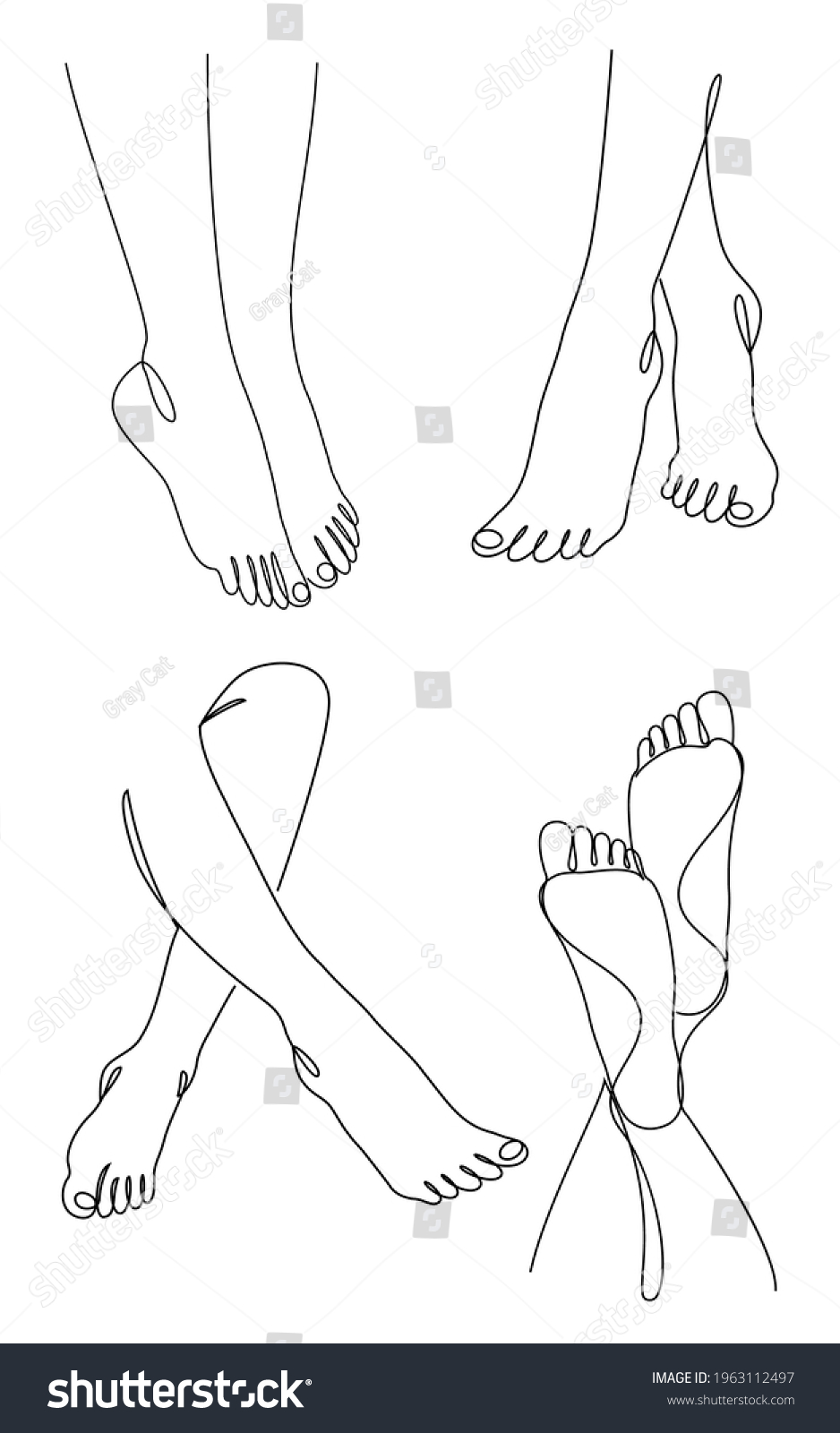 Collection Silhouettes Human Legs Feet Modern Stock Vector (Royalty ...