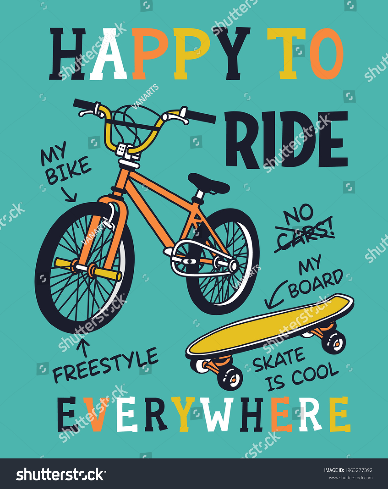 Happy Ride Boys Graphic T Shirts Stock Vector (Royalty Free) 1963277392 ...