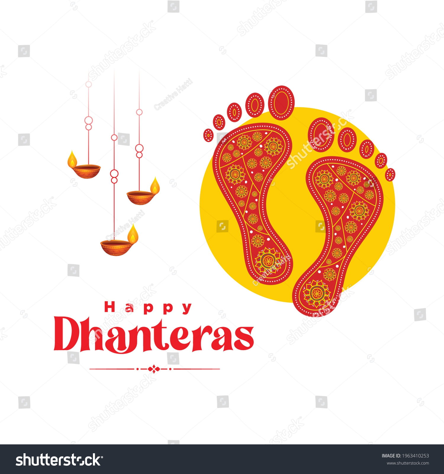 Banner Design Indian Festival Dhanteras Template Stock Vector (Royalty ...