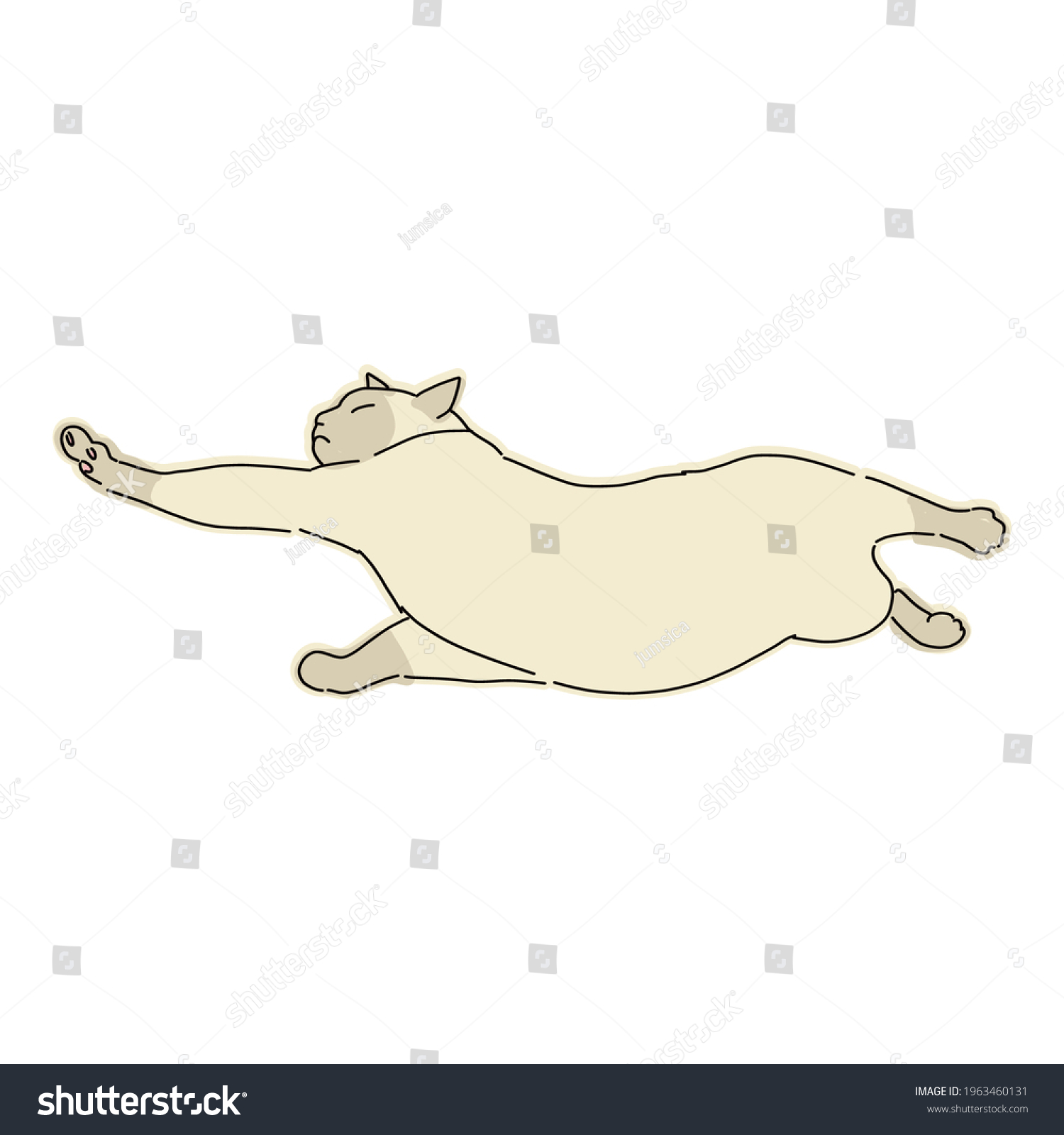 Cute Simple Full Body Illustration Cat Stock Illustration 1963460131 ...