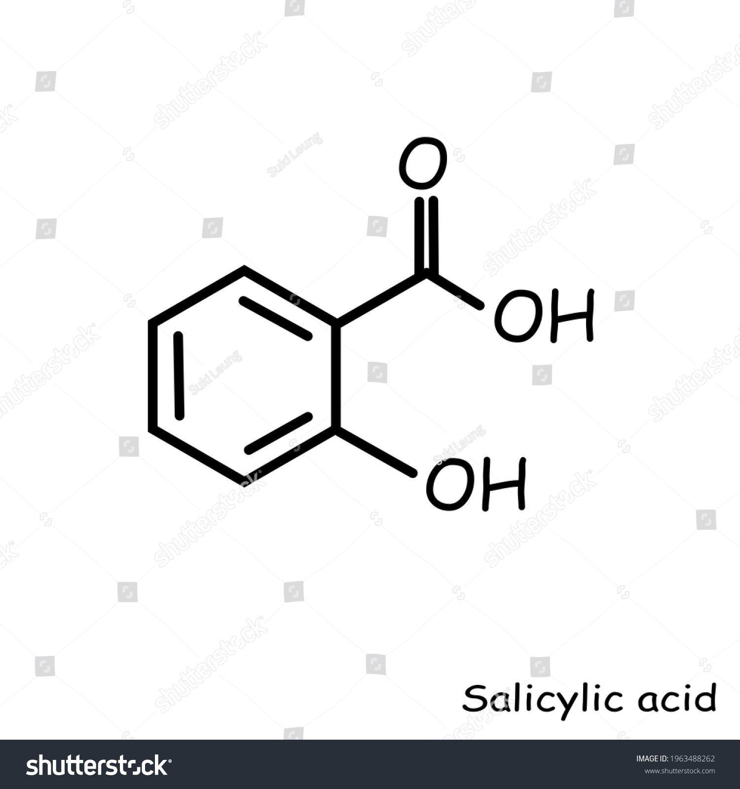 Chemical Structure Icon Template Salicylic Acid Stock Illustration ...