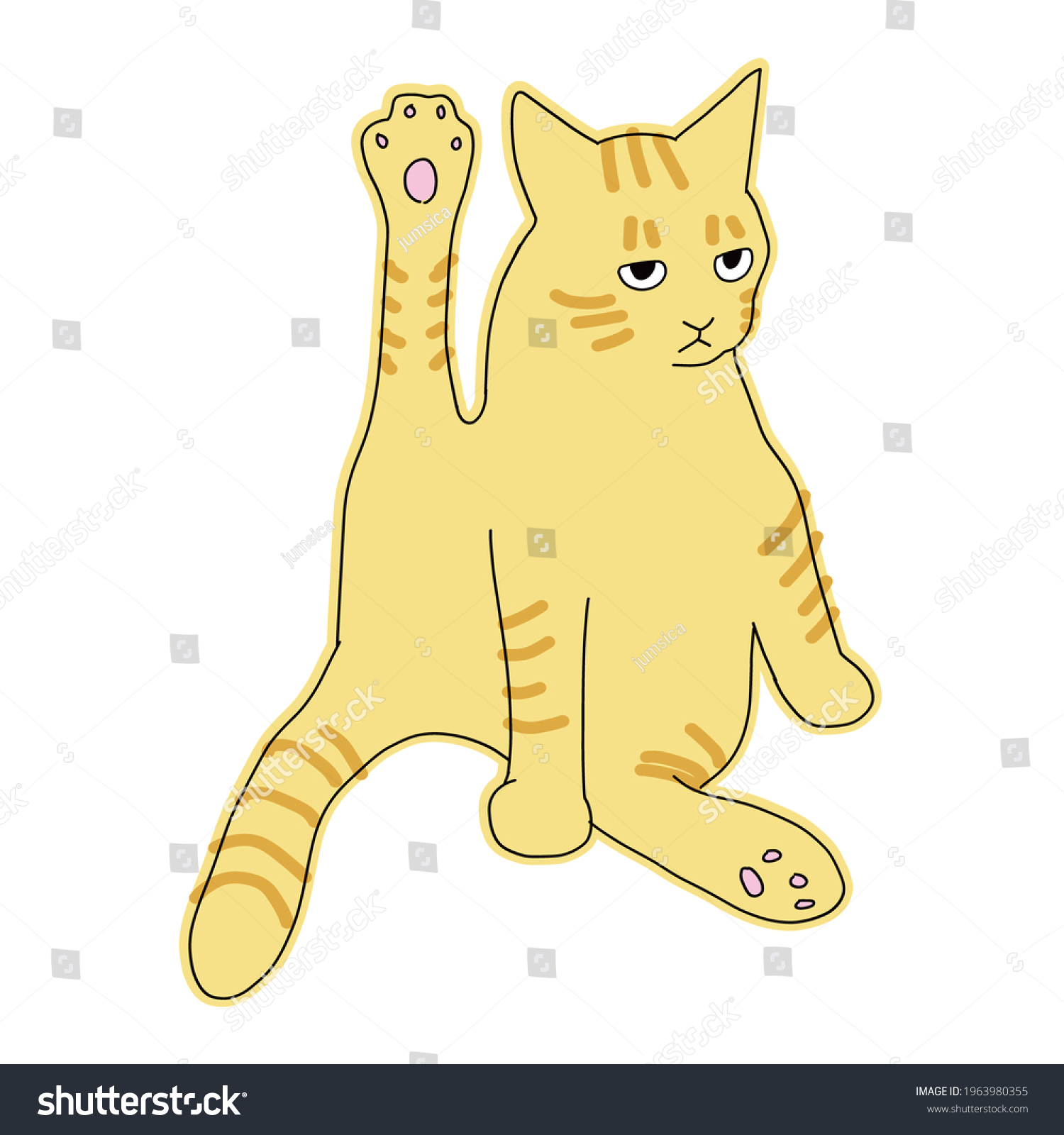 Cute Simple Full Body Illustration Cat Stock Illustration 1963980355 ...