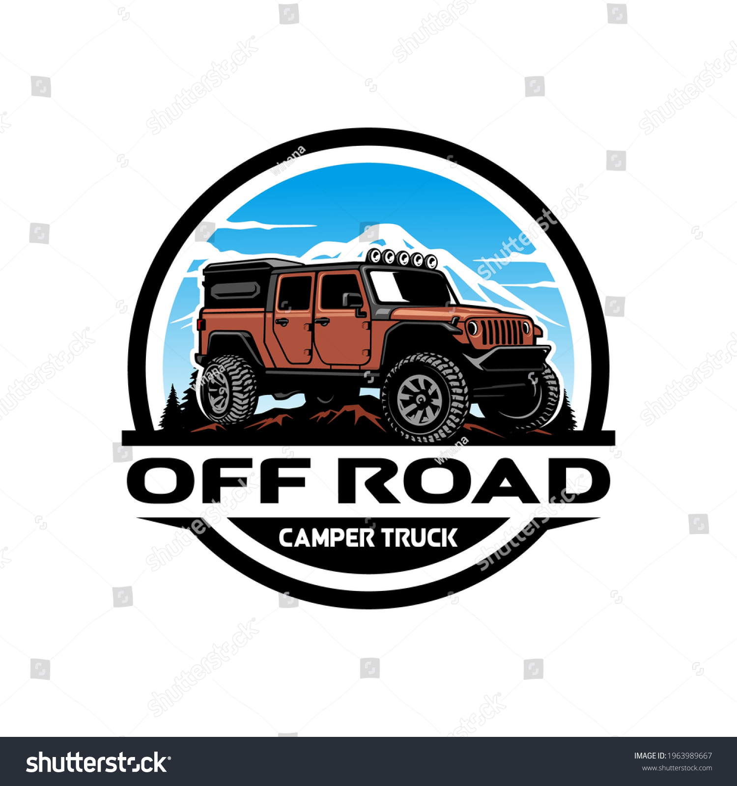 Off Road Camper Truck Logo Design Stock Vector (Royalty Free ...