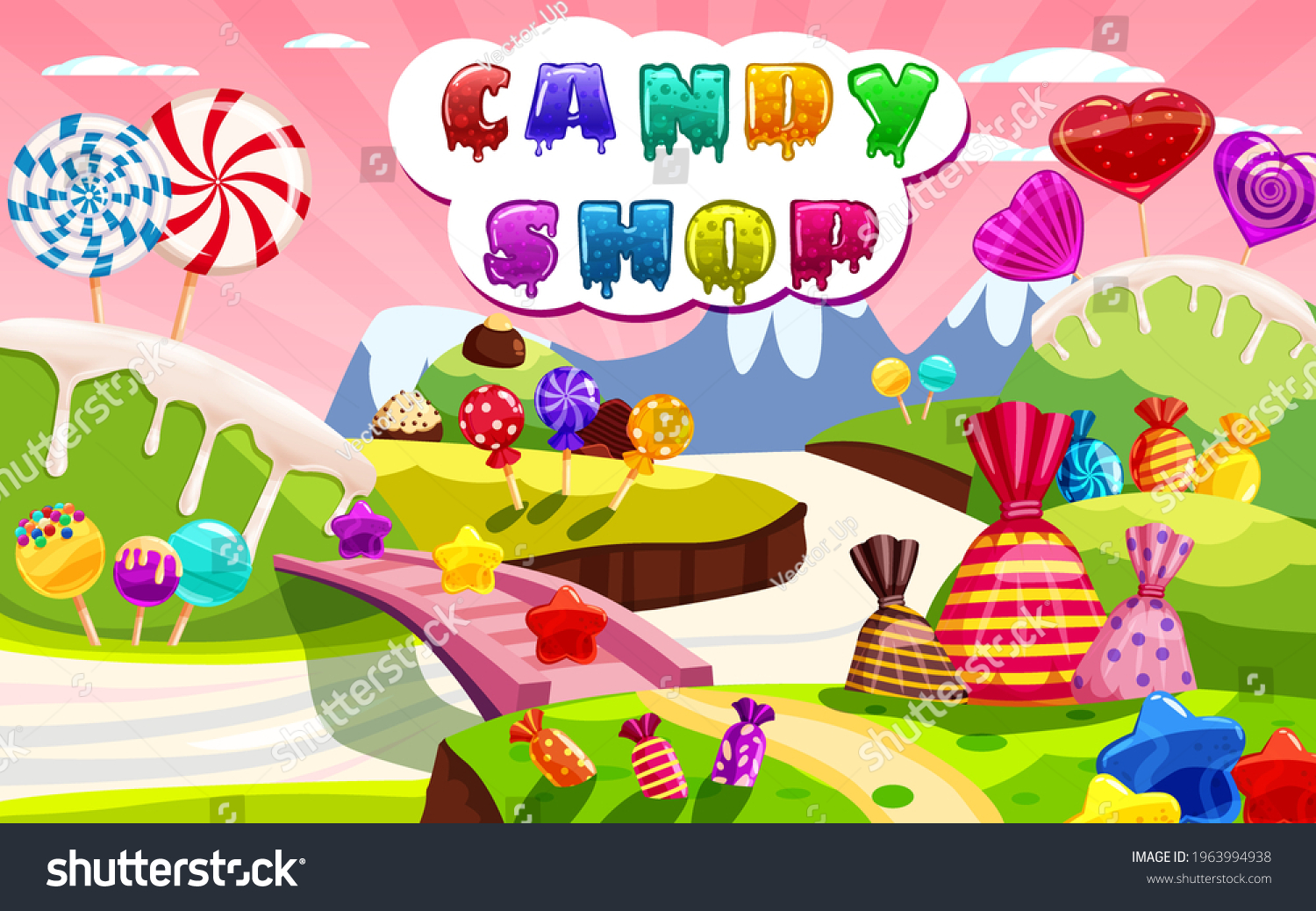 Kids Menu Candy Sweet Different Bonbon Stock Vector (Royalty Free ...