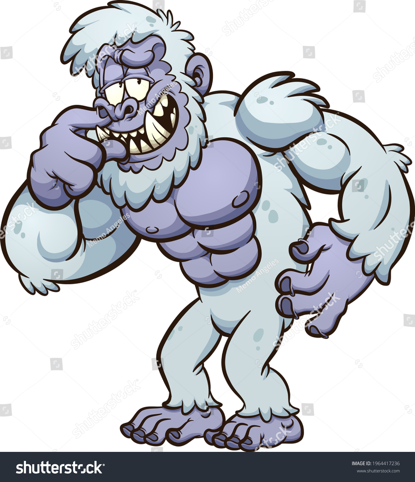 Yeti Monster Cartoon Picking Nose Vector Stock Vector (Royalty Free ...