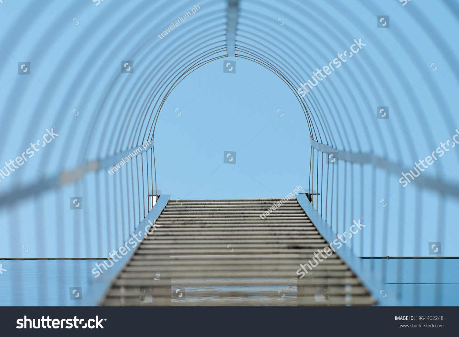 Fire Escape Staircase Long Metal Staircase Stock Photo 1964462248 ...