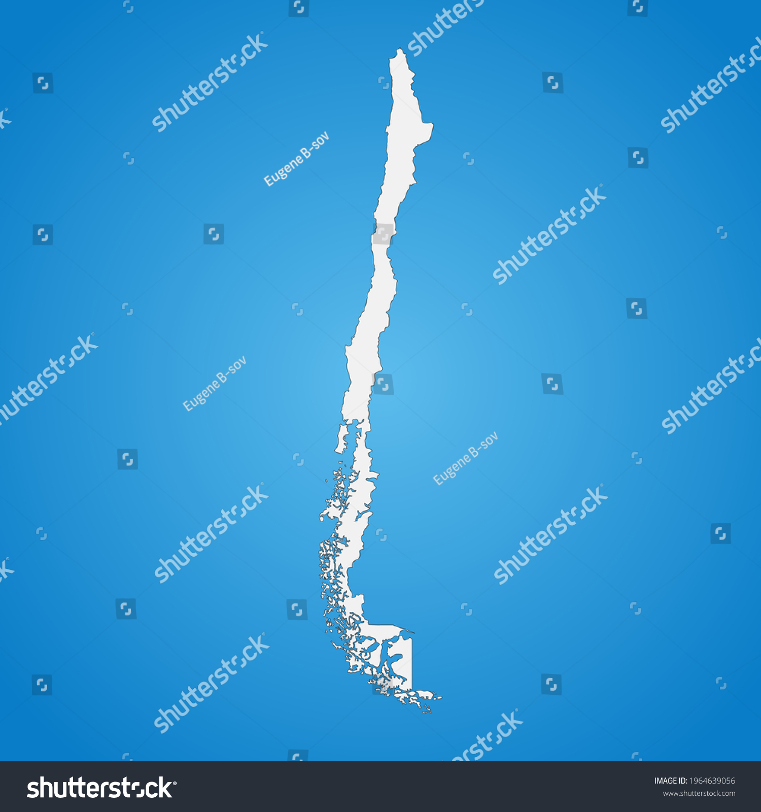 Highly Detailed Chile Map Borders Isolated Stock Vector (Royalty Free ...