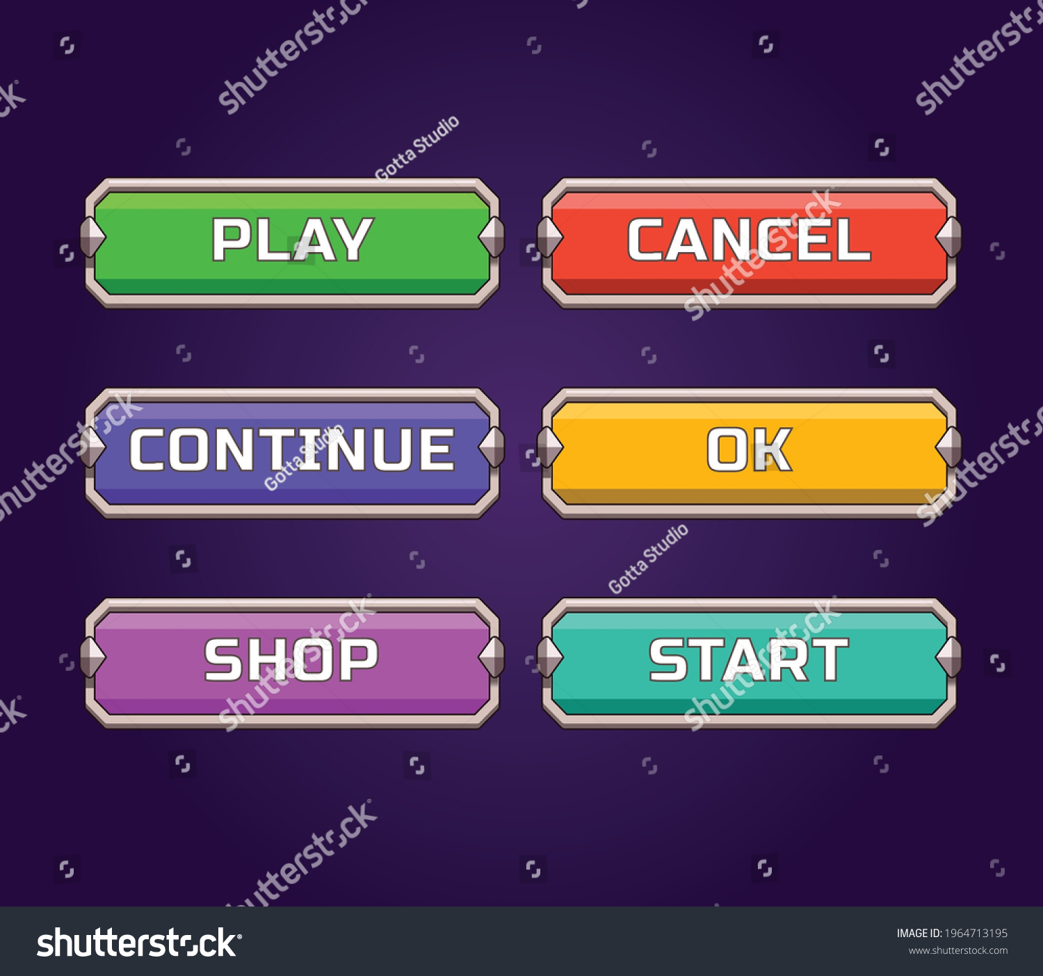 Game Ui Set Buttons Gui Build Stock Vector (Royalty Free) 1964713195 ...