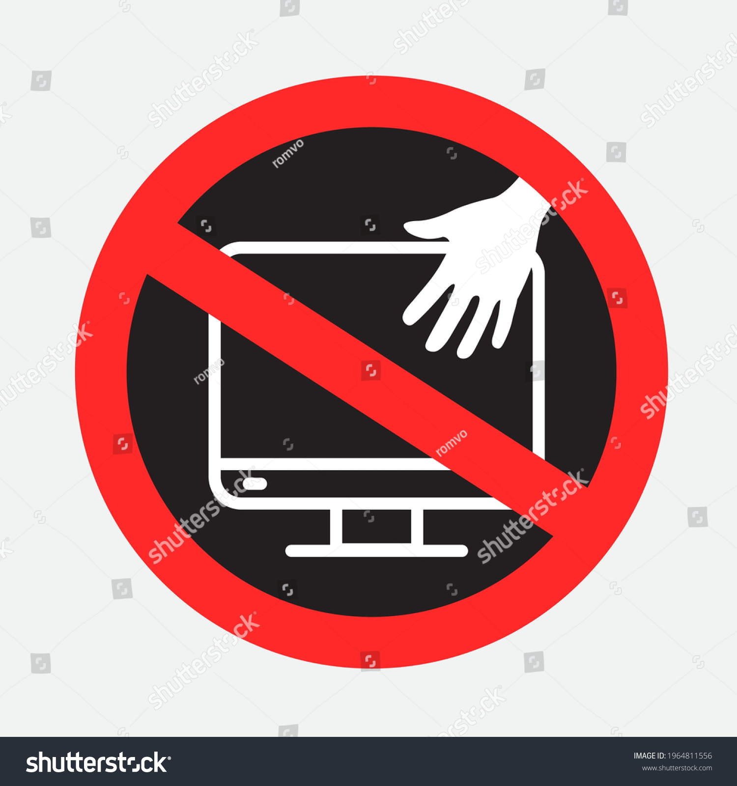 Do Not Touch Monitor Screen Hands Stock Vector (Royalty Free ...