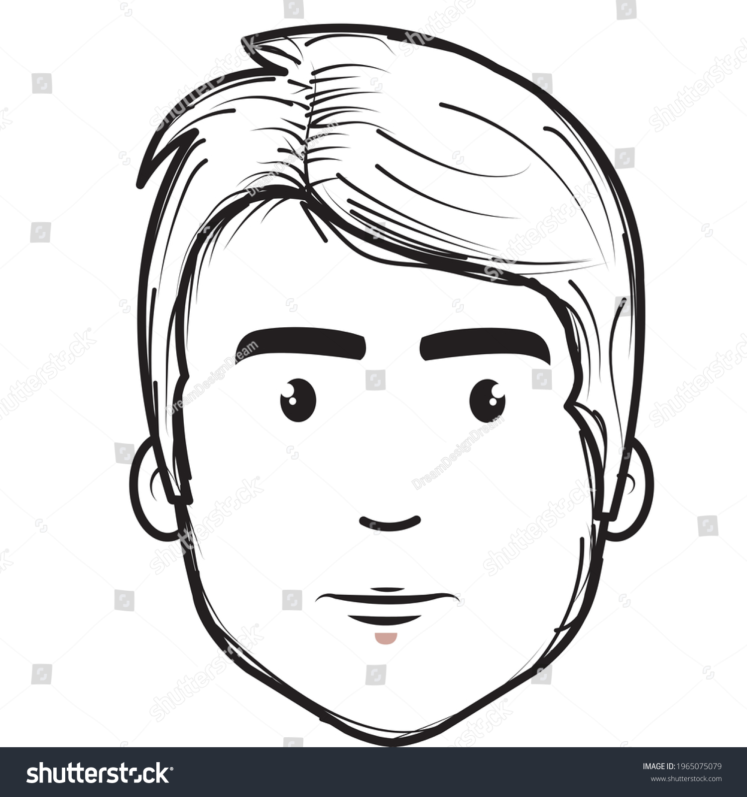 Man Face Clip Art Man Expression Stock Illustration 1965075079 