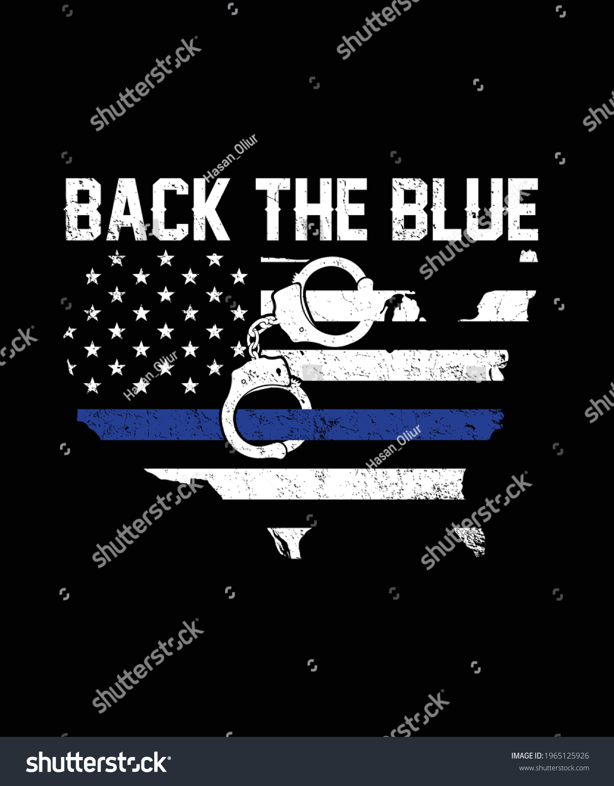 Back Blue American Police Vector Printing Stock Vector (Royalty Free ...