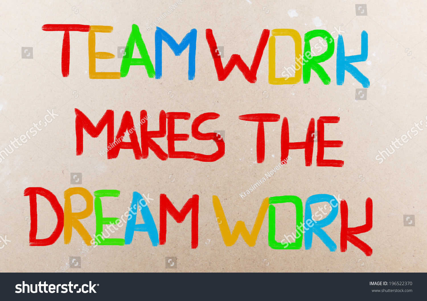 Teamwork Makes Dream Work Concept Stock Illustration 196522370 ...