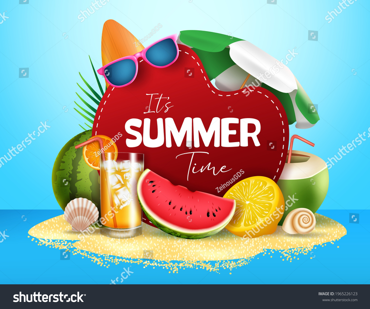 Summer Time Vector Banner Design Summer Stock Vector (Royalty Free ...