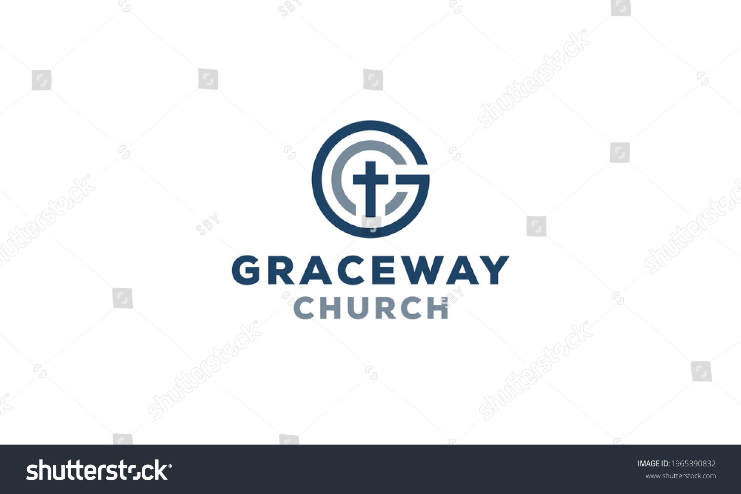 Monogram Letter G Church Symbol Logo Stock Vector (Royalty Free ...