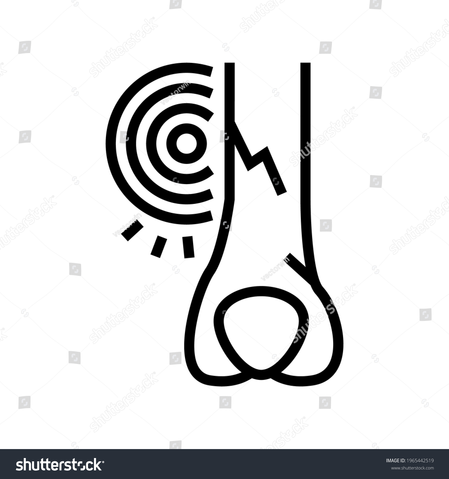 Crack Bone Disease Line Icon Vector Stock Vector (Royalty Free ...